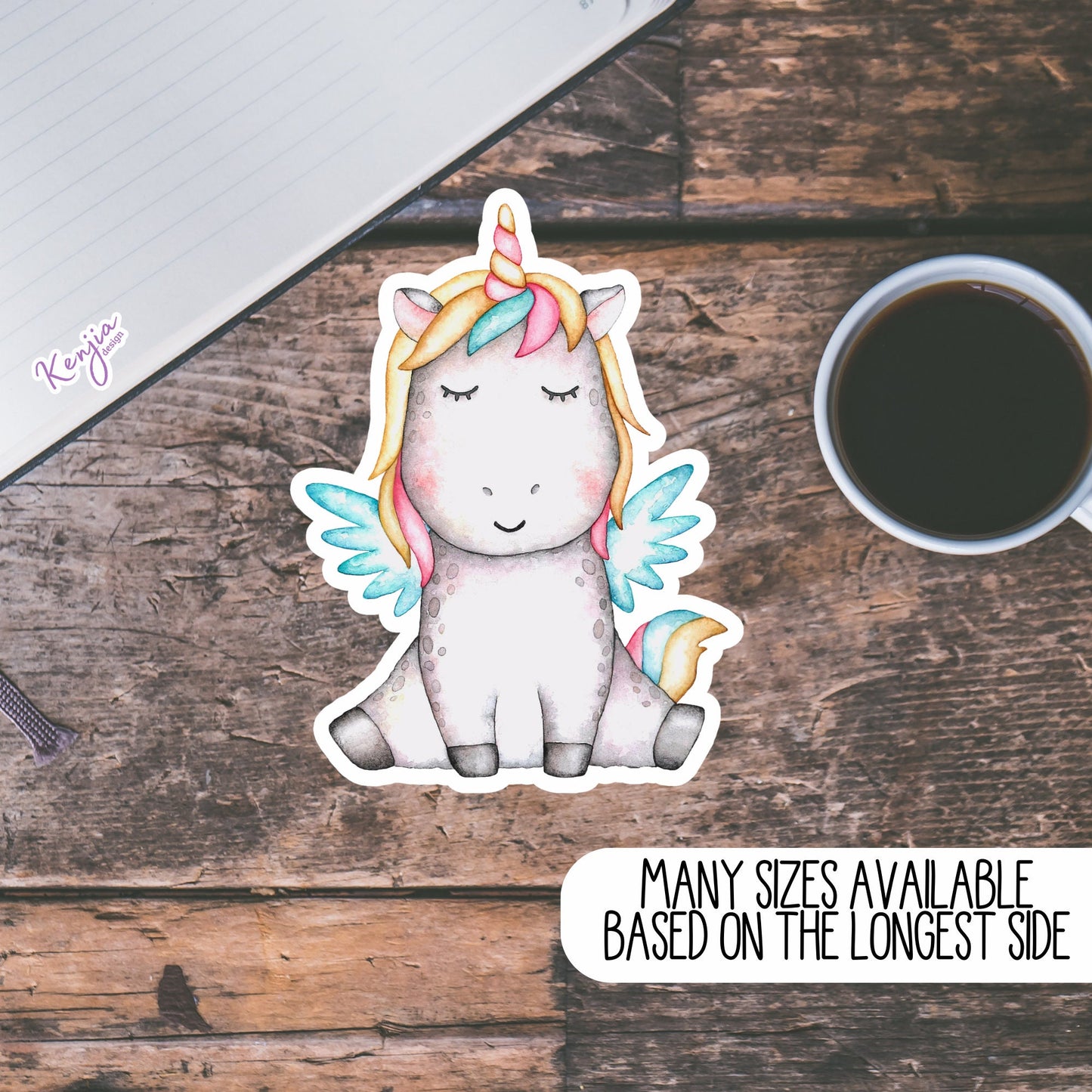 Unicorn Stickers and Fridge Magnets Cute Funny Kawaii Rainbow for Planner, Hydroflask, MacBook Computer, Luggage, Party, Best Friend Gift