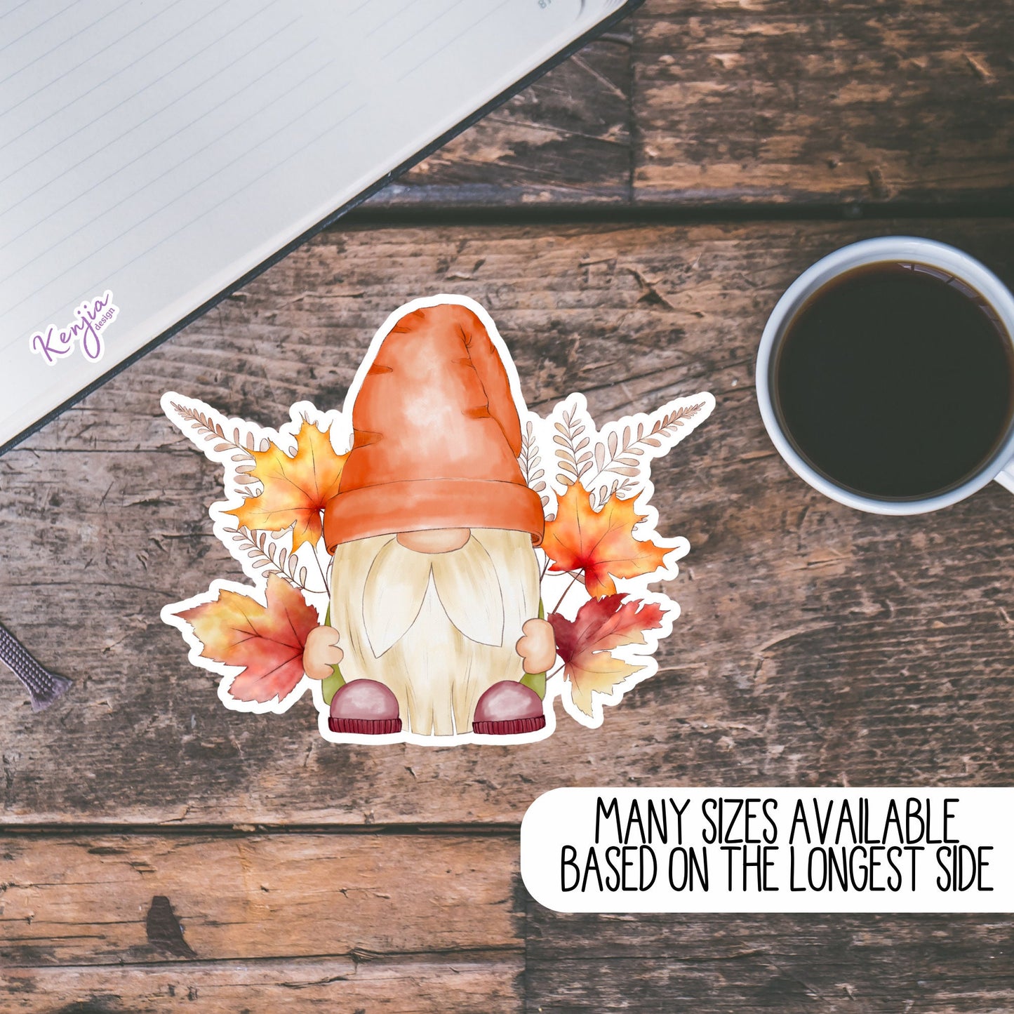 Cute Funny Fall Halloween Gnome Stickers and Fridge Magnets for Planner, Hydroflask, MacBook Computer, Luggage, Party, Best Friend Gift