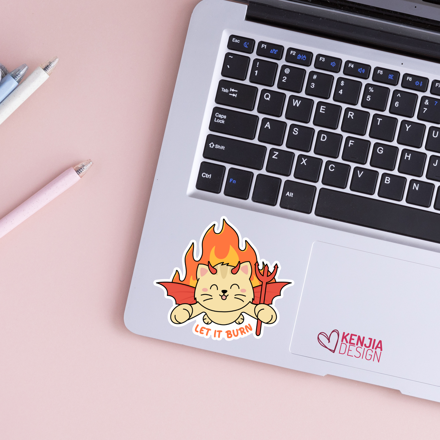 Let It Burn Arson Cat Stickers Cute Kawaii Cat Demon, Funny Animal, Self Love Let Go Sticker, Trendy Stickers