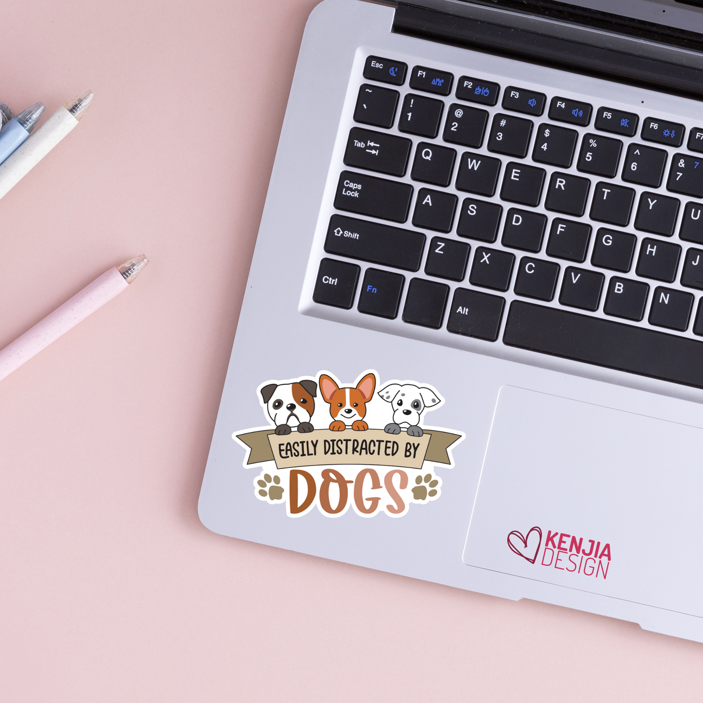 Easily Distracted by dogs / Cute Funny Dog Mom Stickers