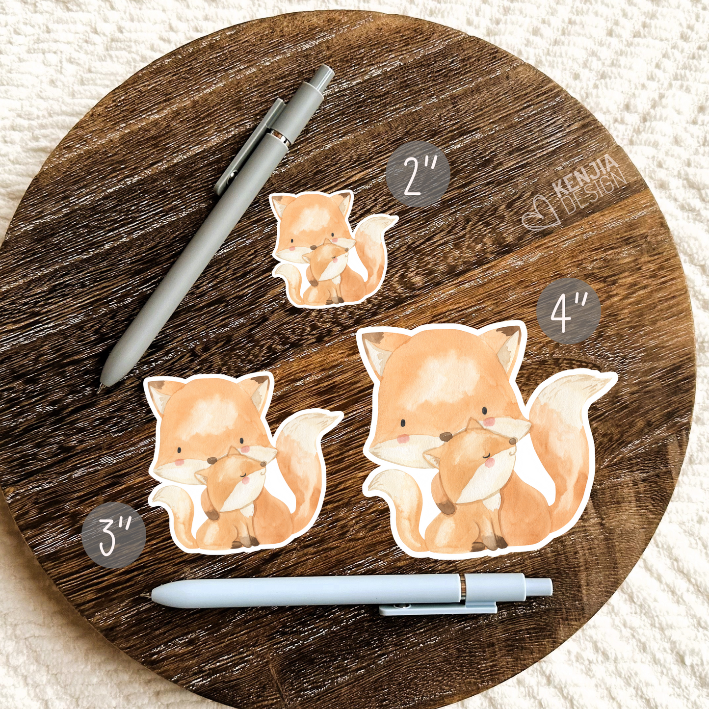 Woodland Stickers Baby Fox + Mom Animal Stickers