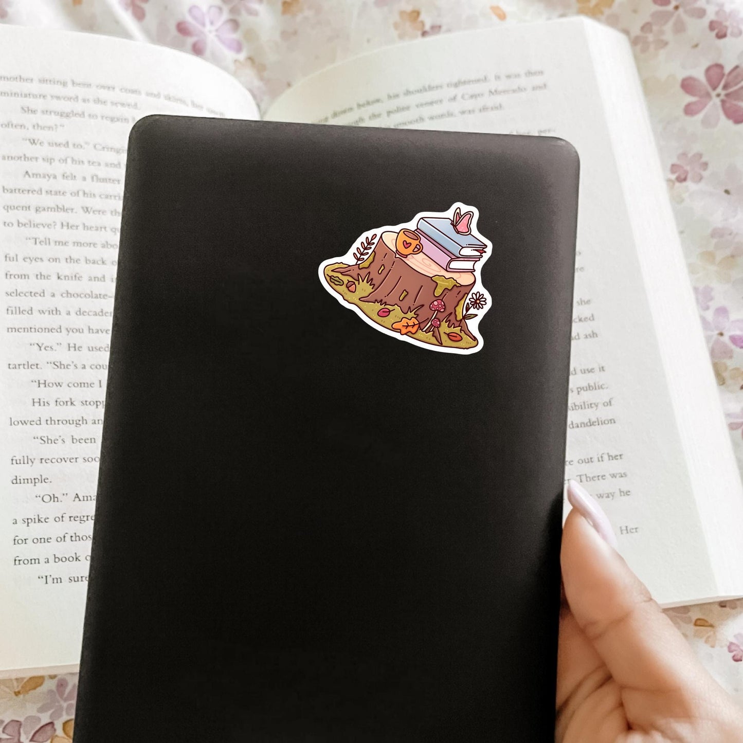 Autumn Bookish Sticker / Book Lover Gift / Fall Reader Decal / Reading Season Vibes / TBR Pile Life / Cute Bookworm / October Reads