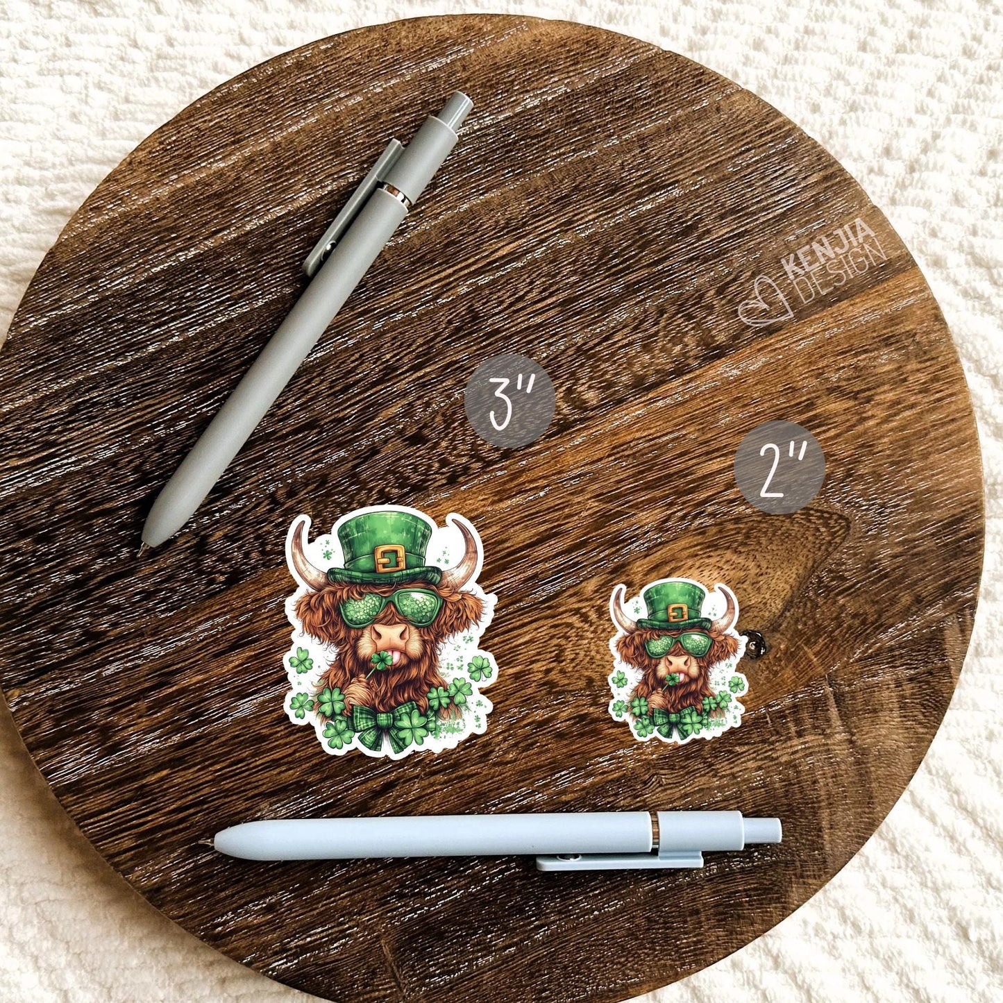 Highland Cow Stickers / Happy St. Patrick's Day / Lucky Stickers / Shamrock Stickers / Four Leaf Clover / Kindle Stickers