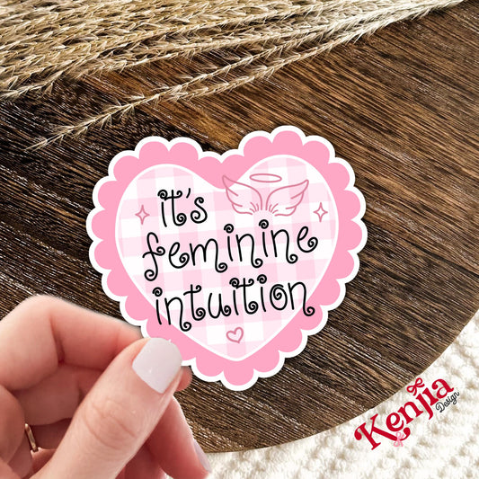 Its Feminine Intuition / Divine Feminine Energy / Coquette Sticker / Girly Aesthetic / Angel Wings Affirmation / Kindle Stickers