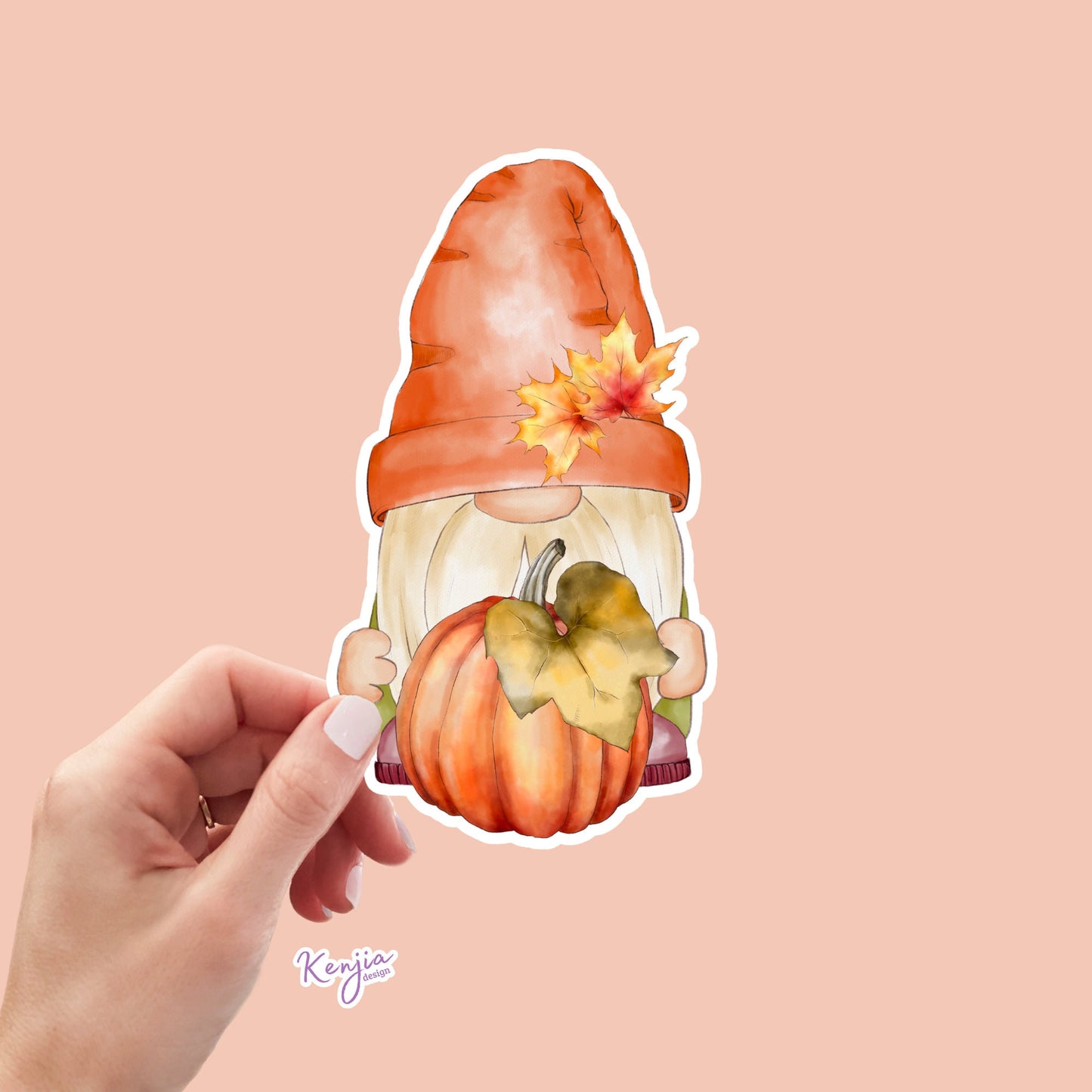 Cute Funny Fall Halloween Gnome Stickers and Fridge Magnets with Pumpkin for Planner, Hydroflask, MacBook Computer, Luggage, Party