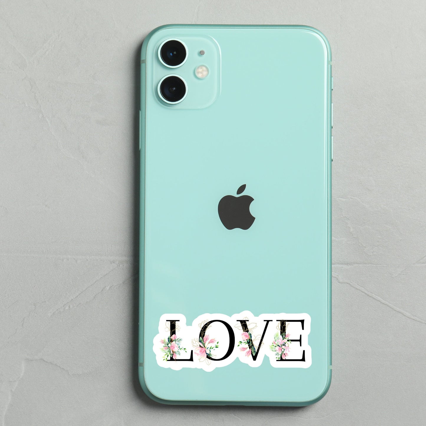 Valentine Love Sticker, Magnolia Floral, Waterproof Dishwasher Safe Handmade cute Vinyl Sticker for gift, planner, book and laptop stickers
