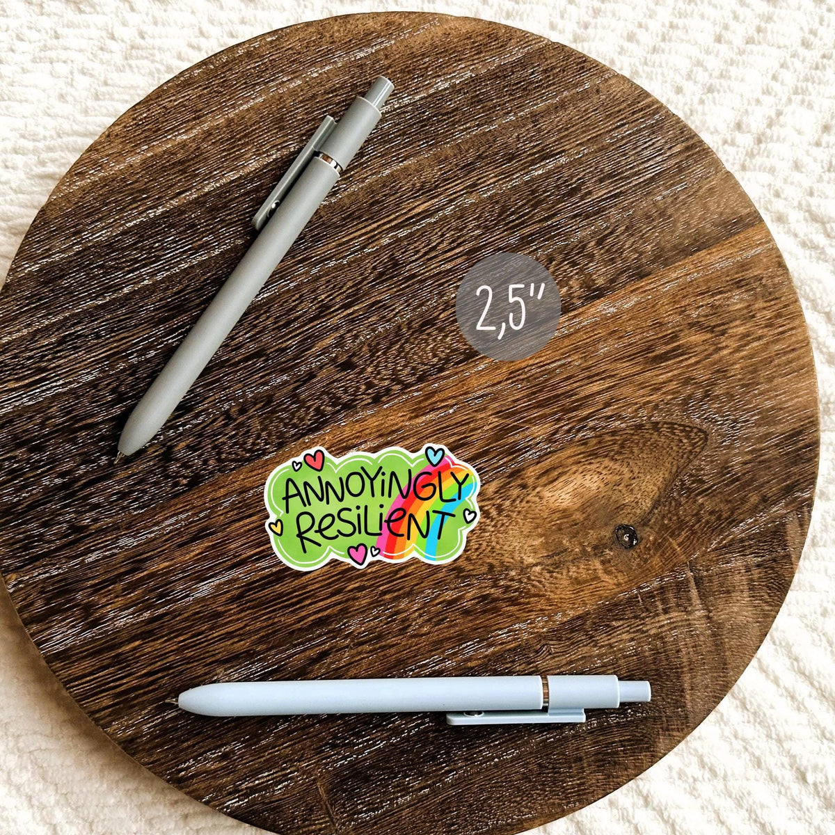 Annoyingly Resilient Sticker / Mental Health Gift / Funny Rainbow Decal / Self Love Club / Therapy Encouragement / Cute Motivational Quote