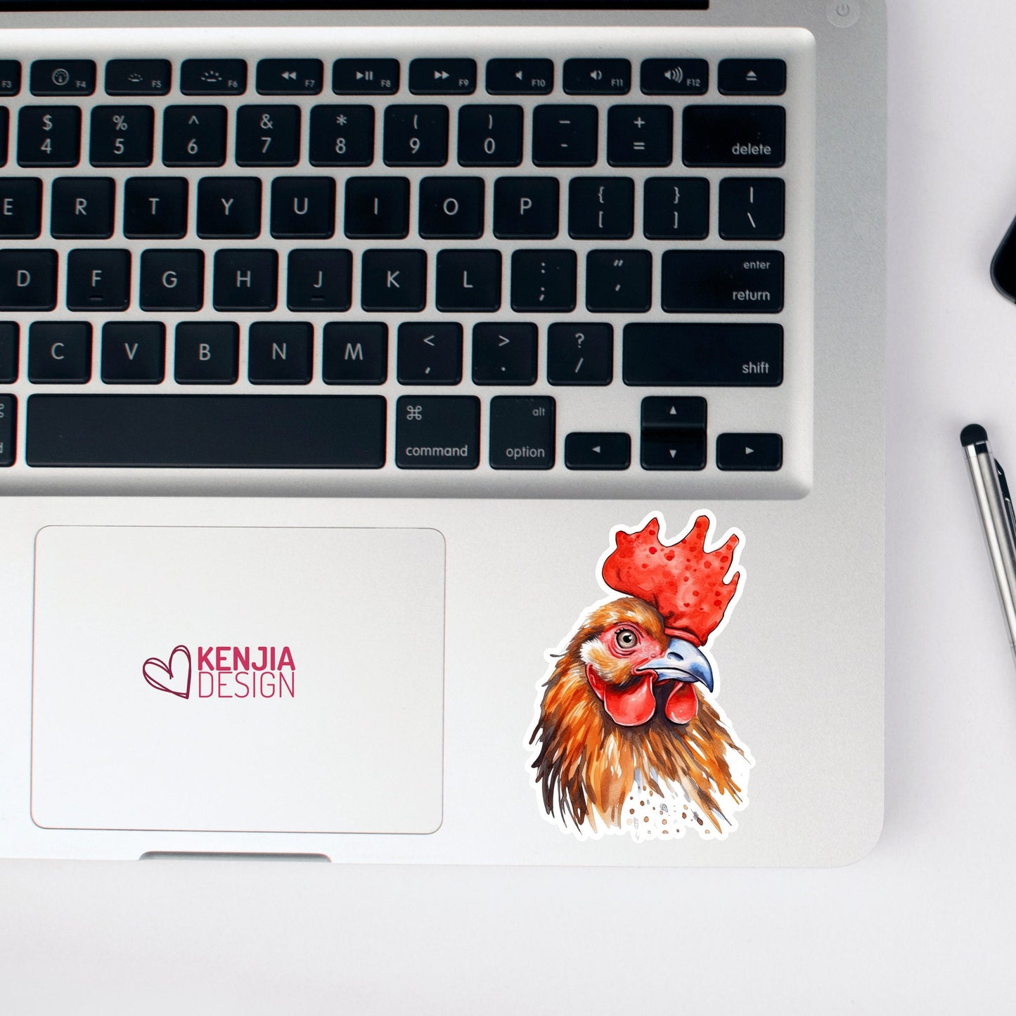 Cute Funny Rooster Chicken Stickers  | Watercolor Waterproof Sticker Farm for Planner Kindle Laptop Water Bottle Fridge Magnet