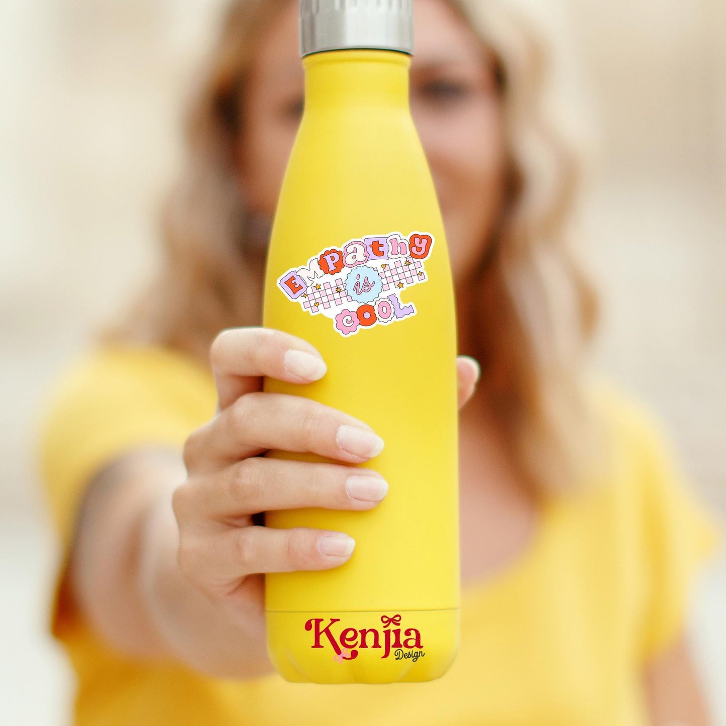 Empathy is Cool Stickers / Mental Health Positive Quote / Water Bottle Sticker / Motivational Kindle Stickers