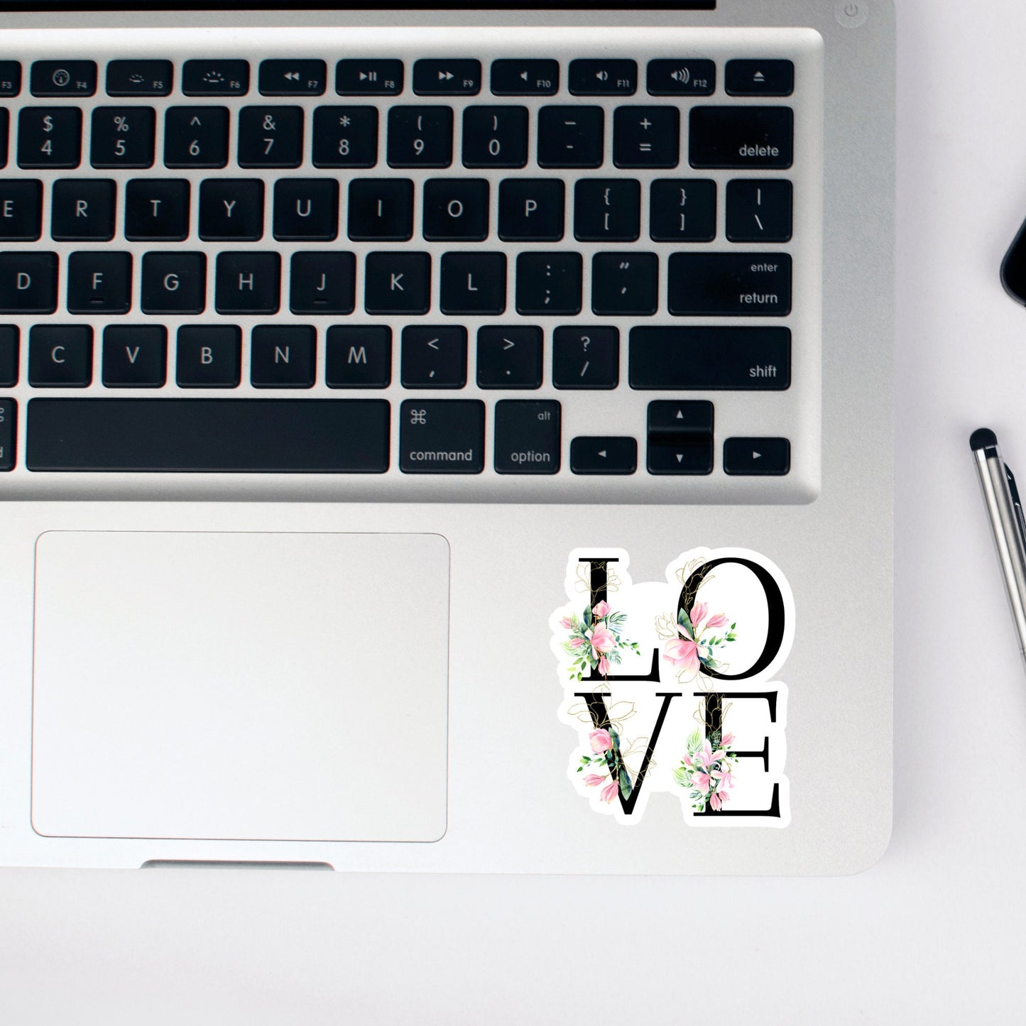 Valentine Love Sticker, Magnolia Floral Sticker, Waterproof Dishwasher Safe Handmade cute Vinyl Sticker gift, planner, book, laptop stickers