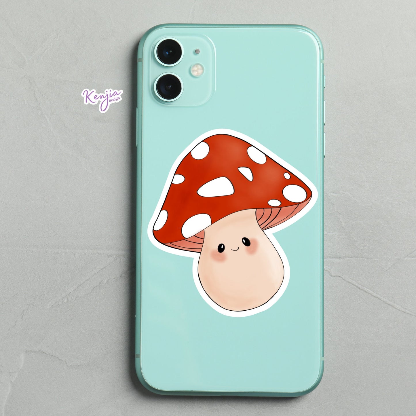 Cute handmade Mushroom Sticker in Vinyl, for gift, Waterproof and Dishwasher Safe for planner, book , laptop stickers