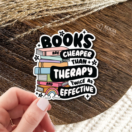 Books Are Cheaper Than Therapy Stickers  / Trendy Bookish Stickers Merch / Book Lover Gifts / Booktok / Kindle Stickers