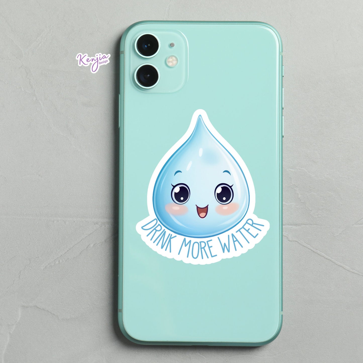 Cute handmade Water Drop Drink More Water Sticker and Magnet, Waterproof Vinyl Stickers for gifts, planner, books, laptop, water bottle
