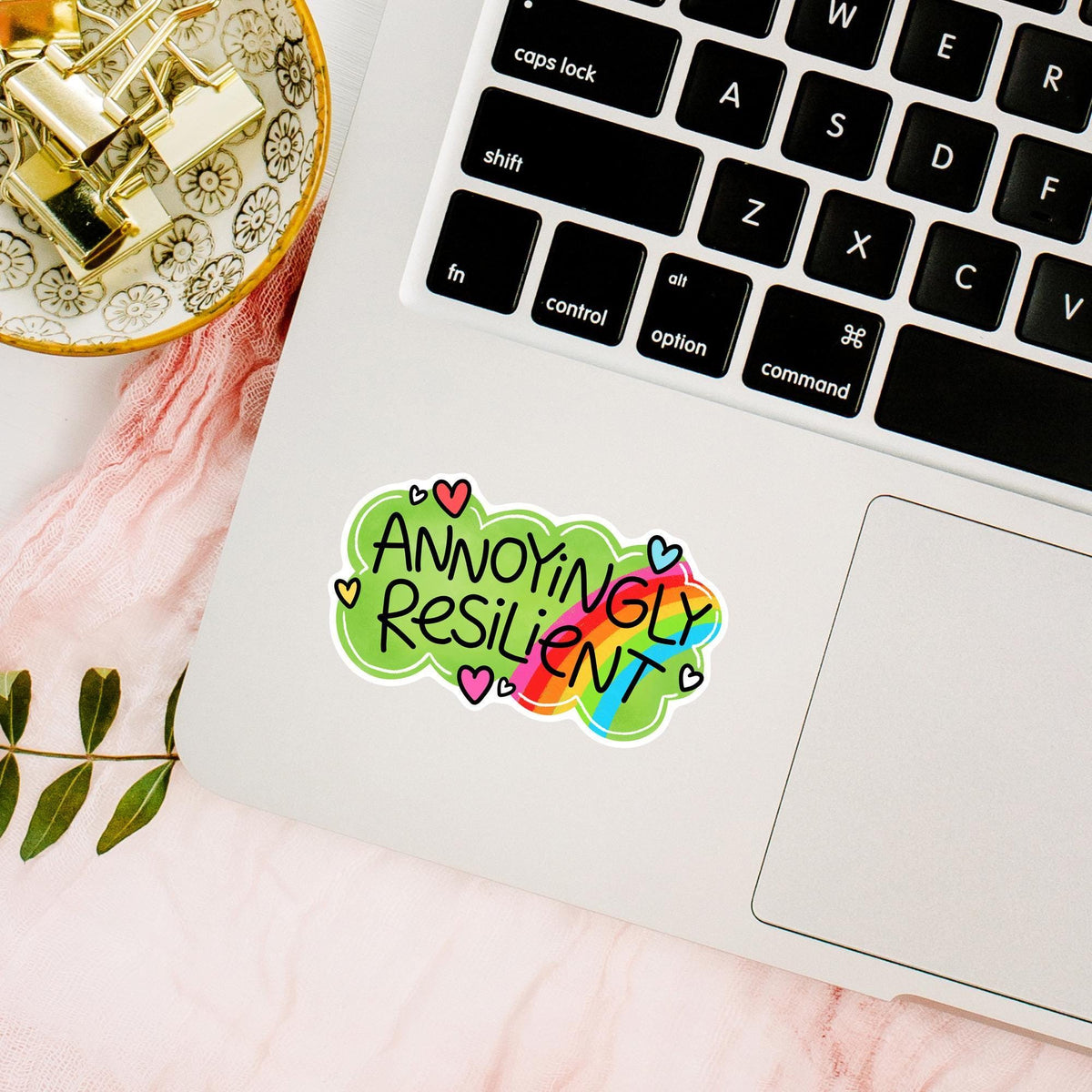 Annoyingly Resilient Sticker / Mental Health Gift / Funny Rainbow Decal / Self Love Club / Therapy Encouragement / Cute Motivational Quote