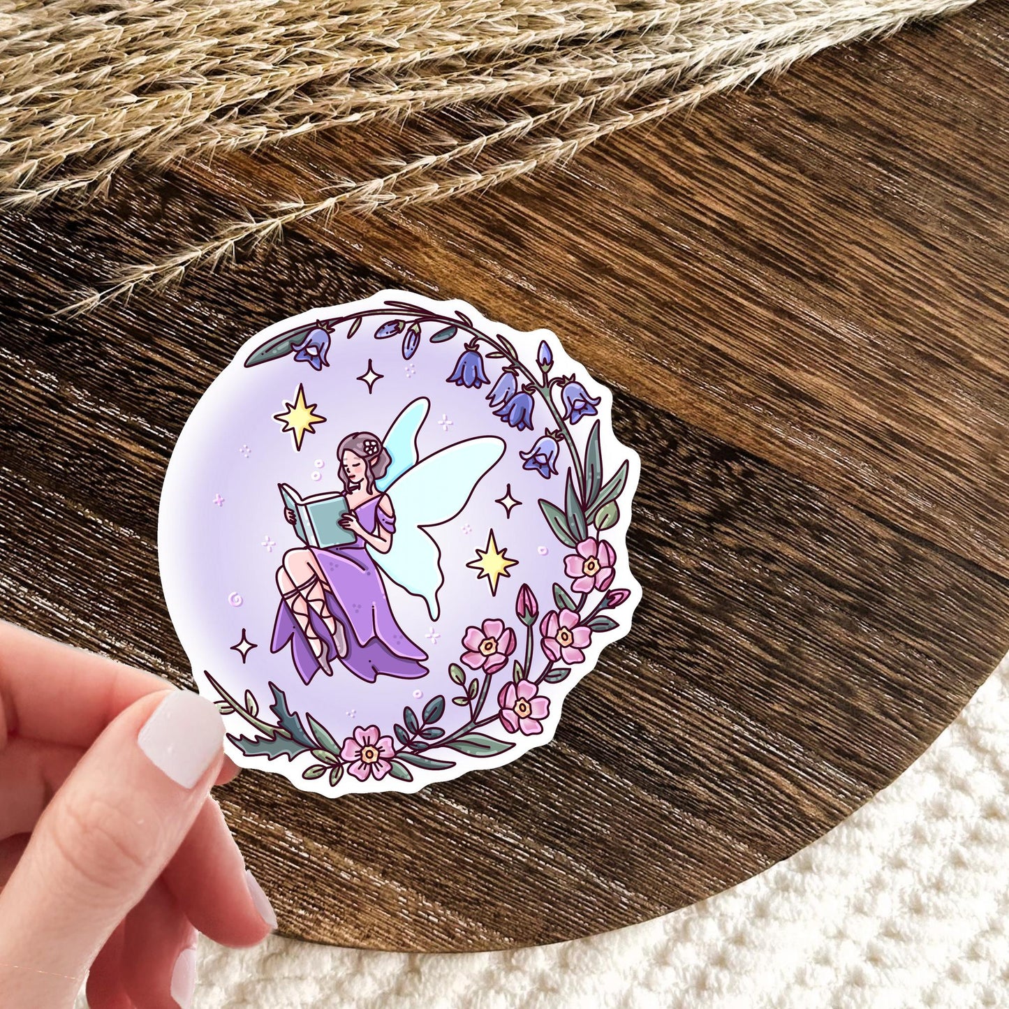 Fairy Tale Bookish Purple Sticker / Enchanted Reader Gift / Whimsical Decal / Dreamy Princess / Fantasy Aesthetic / Cute Present for Her