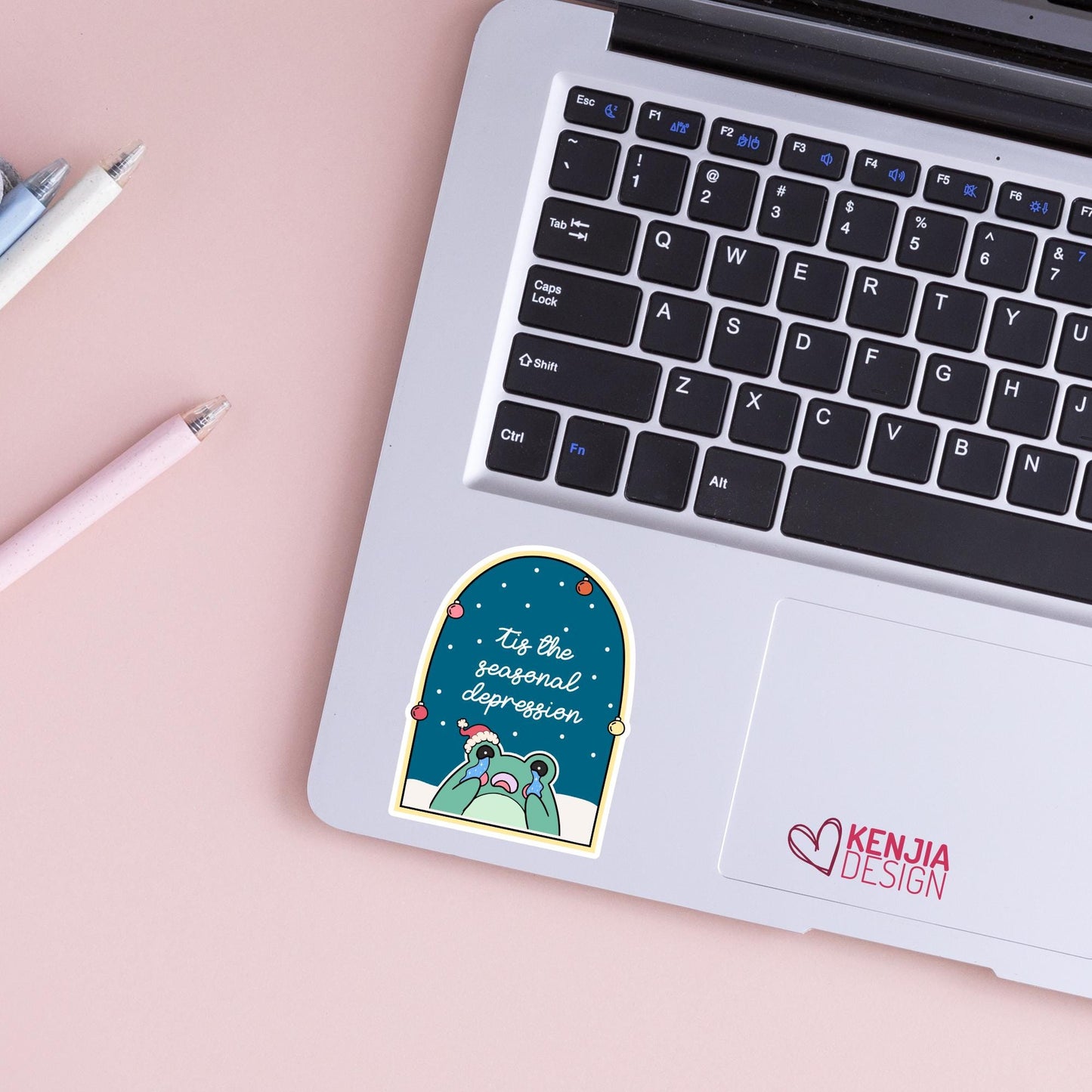 Tis The Seasonal Depression Stickers / Cute Frog / Mental Health Matters  / Retro Mental Health Awareness / Laptop & Kindle Stickers