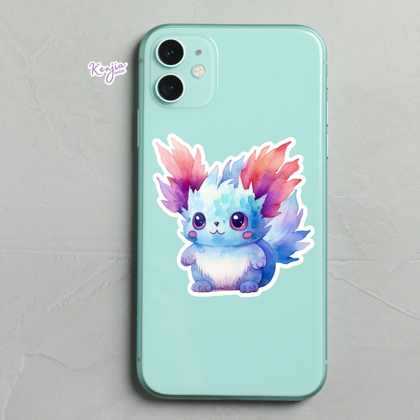 Cute Handmade Creature Anime Pokemon Sticker and Magnet, watercolor effect, Waterproof Vinyl Sticker for gift, planner, book, laptop sticker