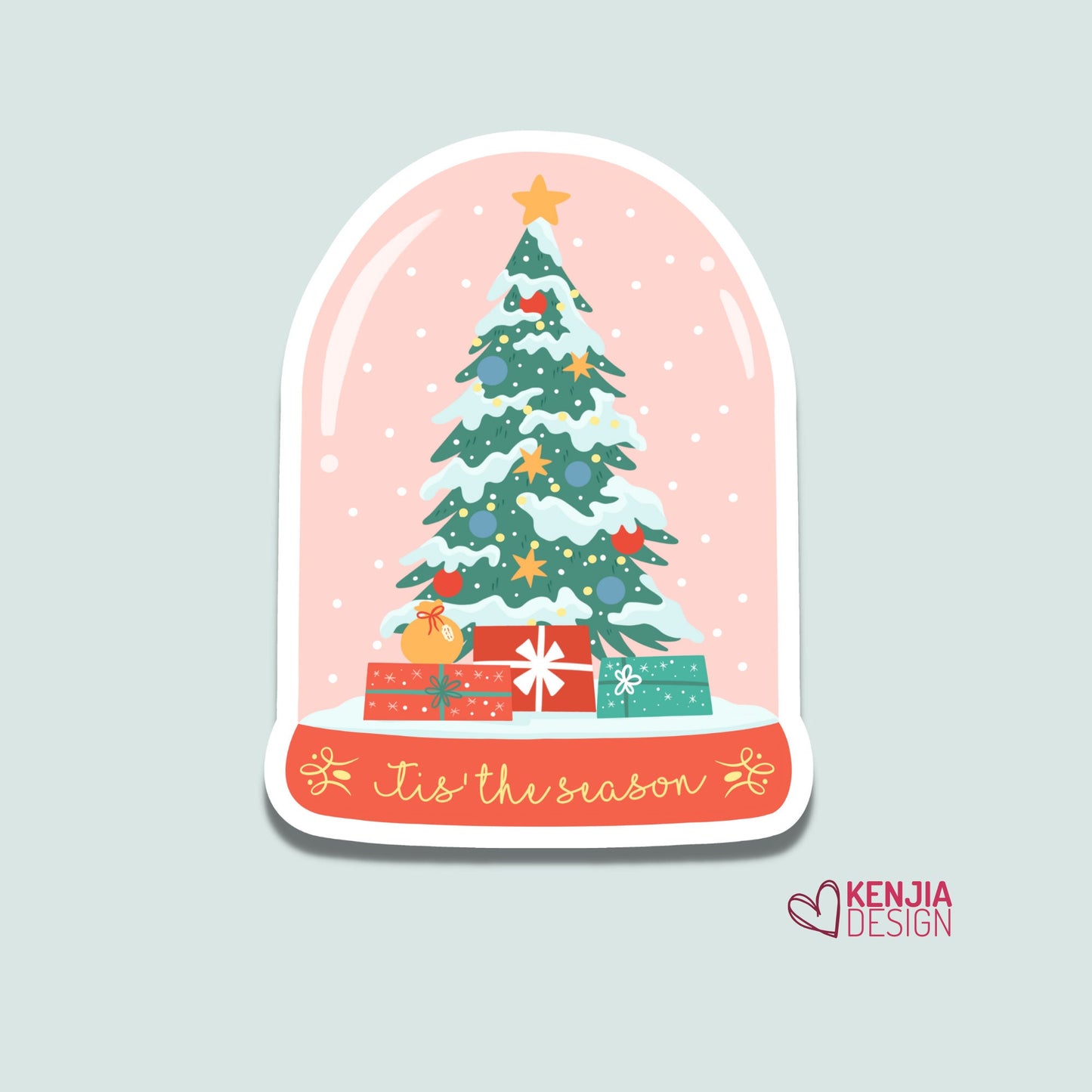 Cute Funny Christmas Snow Ball Stickers  | Holidays Gifts Sticker for Planner Laptop Water Bottle, Kindle, Fridge Magnet