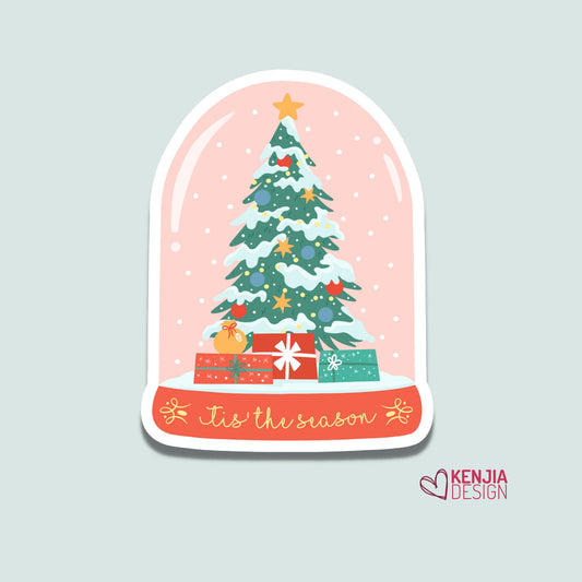 Cute Funny Christmas Snow Ball Stickers  | Holidays Gifts Sticker for Planner Laptop Water Bottle, Kindle, Fridge Magnet