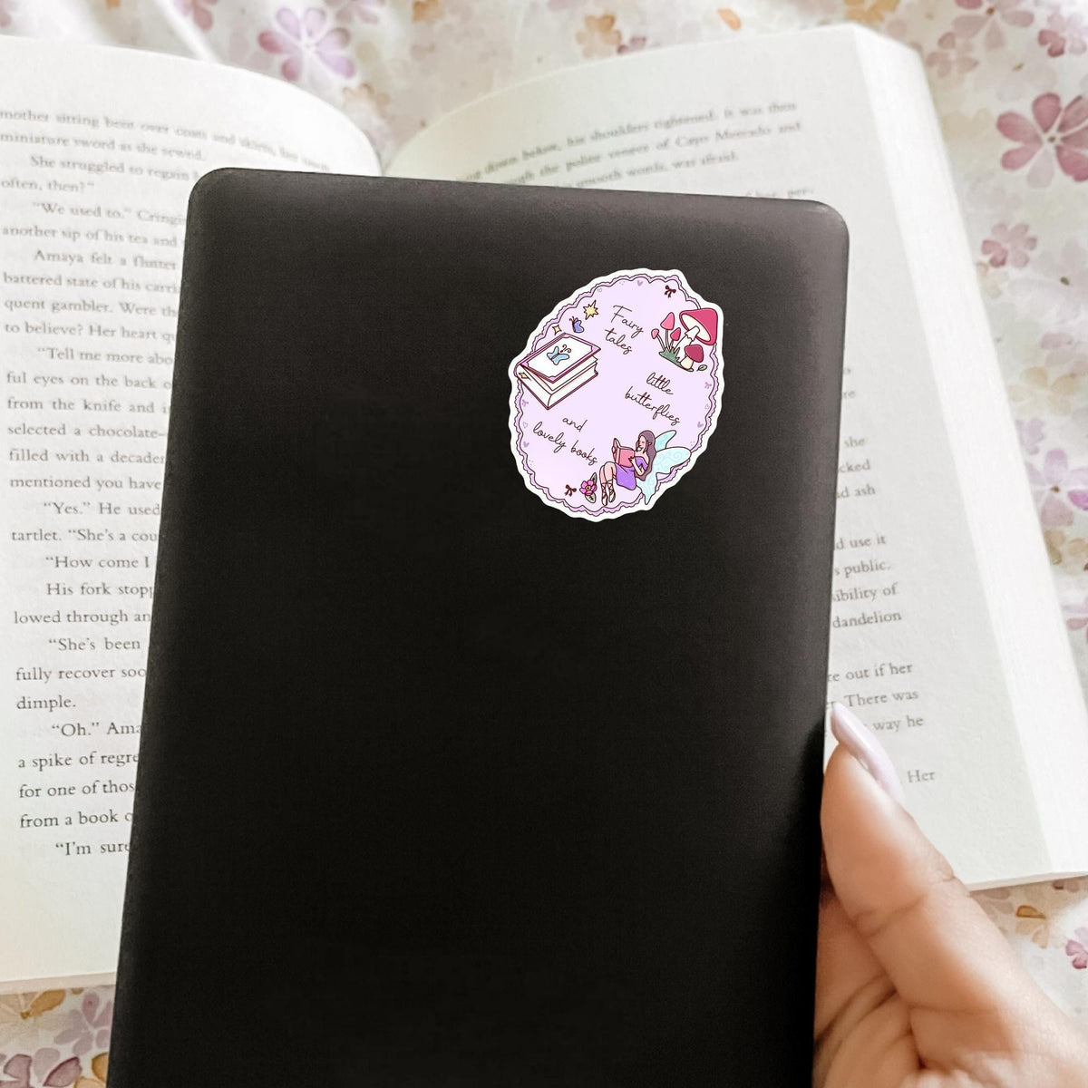 Fairy Tale Bookish Frame Sticker / Fantasy Reader Gift / Book Lover Decal / Witchy Aesthetic / Dark Academia / Magical Bibliophile