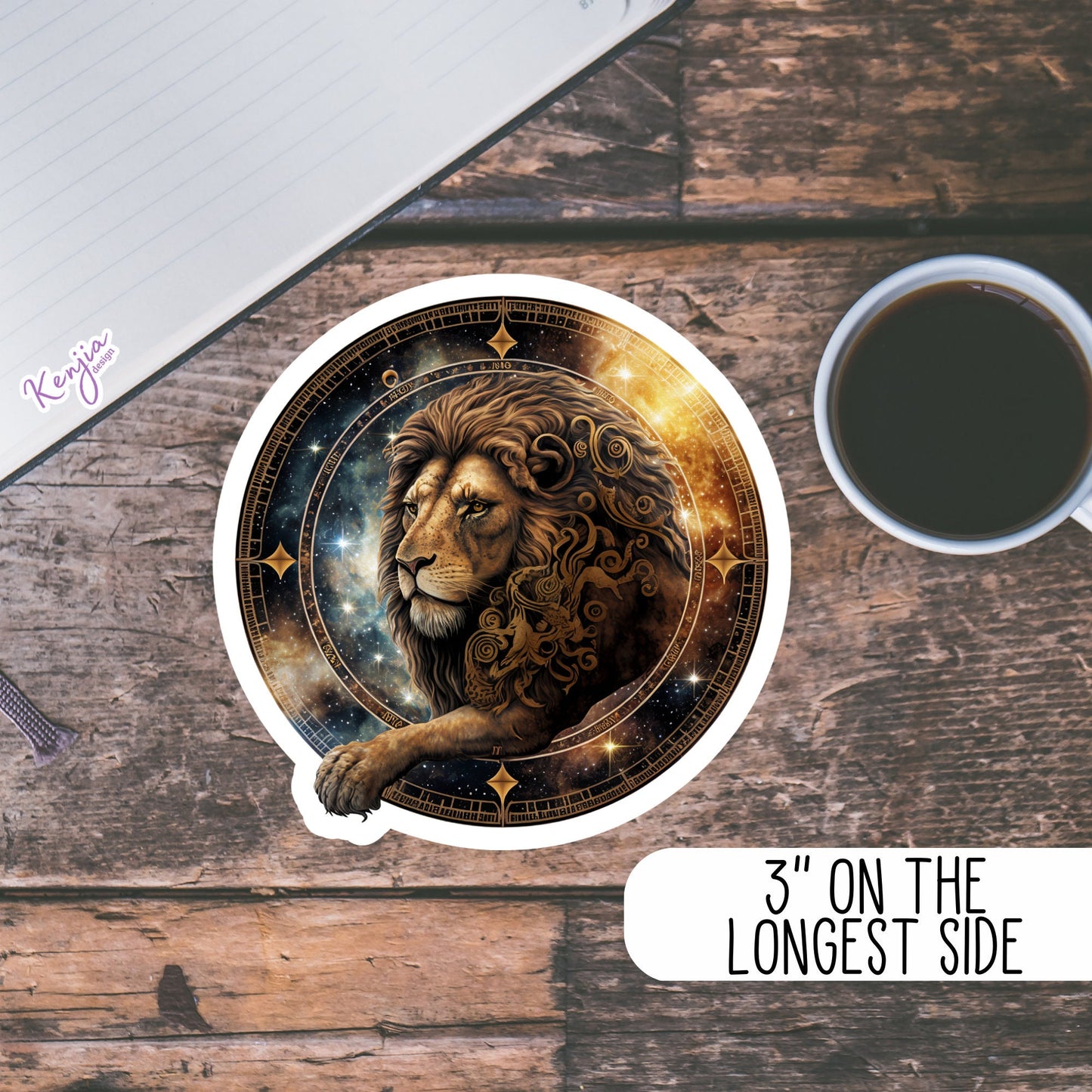 Astrology Zodiac Leo Sign Sticker, Waterproof and Dishwasher Safe Handmade cute Vinyl Sticker gift, planner, bumper, laptop stickers