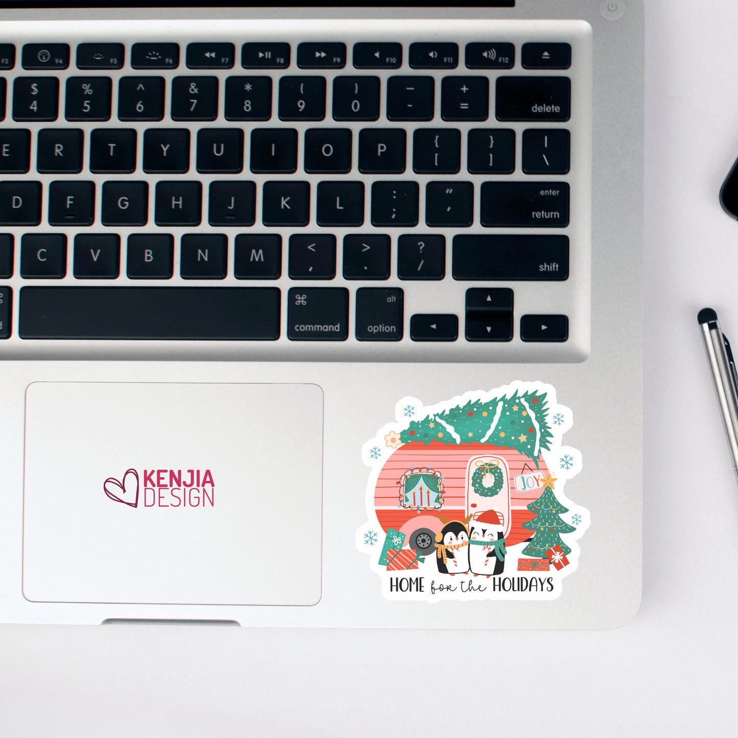 Cute Funny Christmas RV Camper Stickers  Home for the Holidays | Waterproof Sticker for Planner Laptop Water Bottle Fridge Magnet
