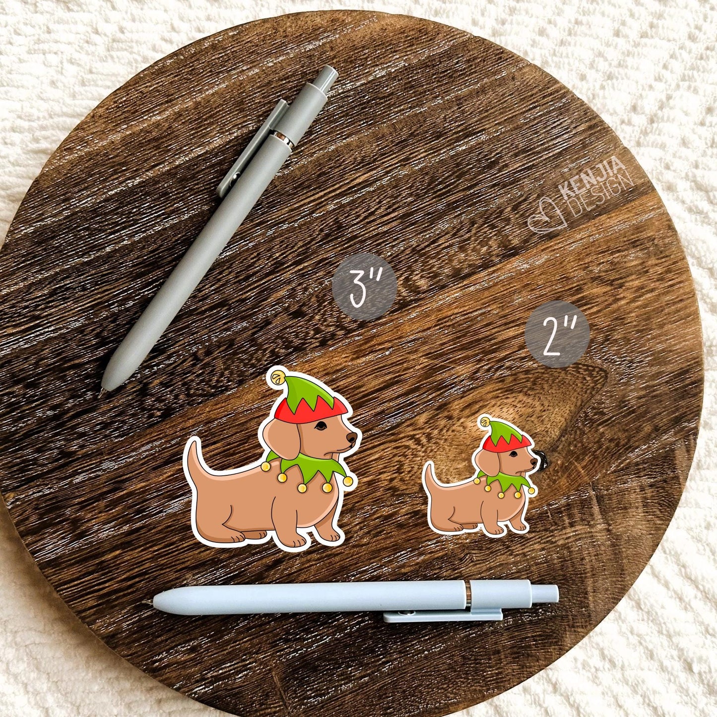 Christmas Dog Stickers / Dog Lover Gift / Cute Puppy Holiday Season Decals for Christmas Tree / Tis the Season / Kindle Stickers
