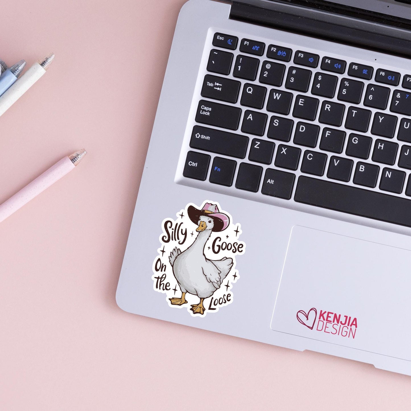 Silly Goose On the Loose Stickers / Cowboy Goose / Adult Humor / Funny Goose / Funny Animal / Kindle Stickers & Laptop Stickers