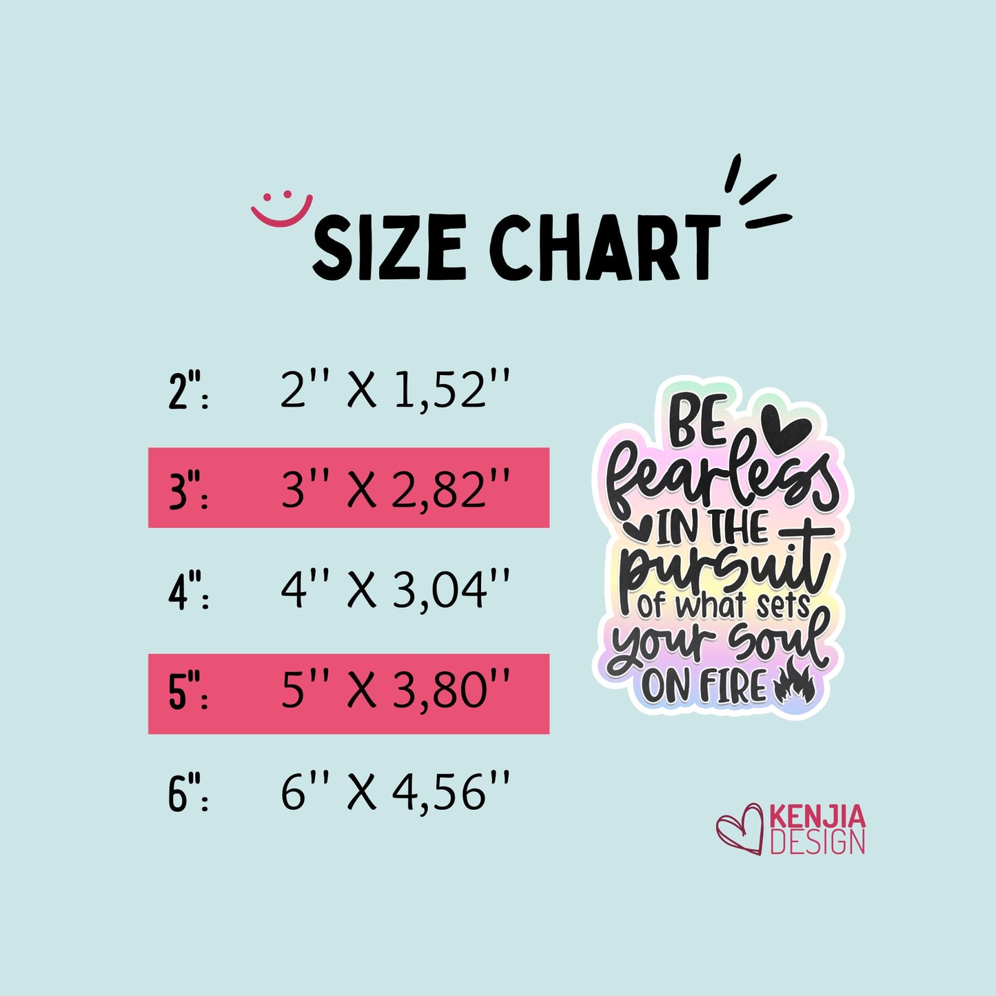 Be Fearless In the Pursuit of What Sets Your Soul On Fire, Mental Health Stickers and Fridge Magnets, Christian Inspirational and Motivation