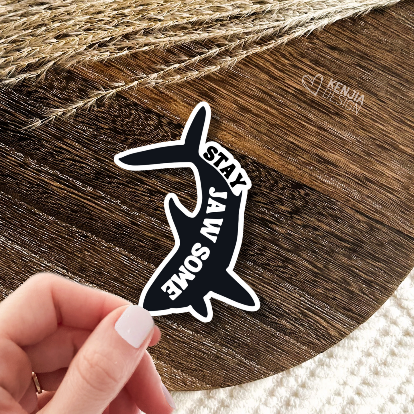 Stay Awesome Stickers / Positive Thoughts Quote / Cute Shark Stickers / Affirmations Mental Health Matters Reminder Stickers