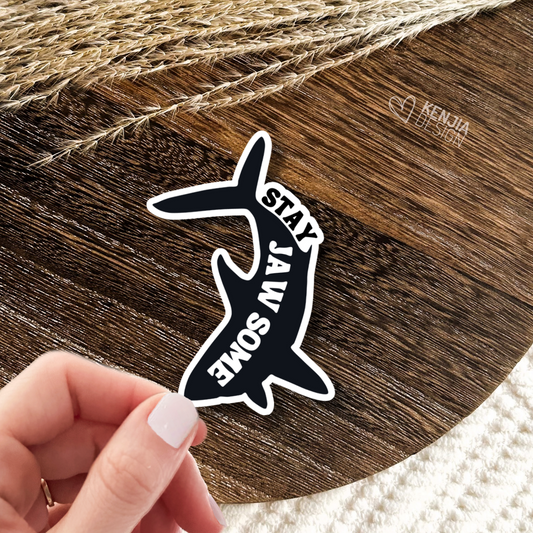 Stay Awesome Stickers / Positive Thoughts Quote / Cute Shark Stickers / Affirmations Mental Health Matters Reminder Stickers