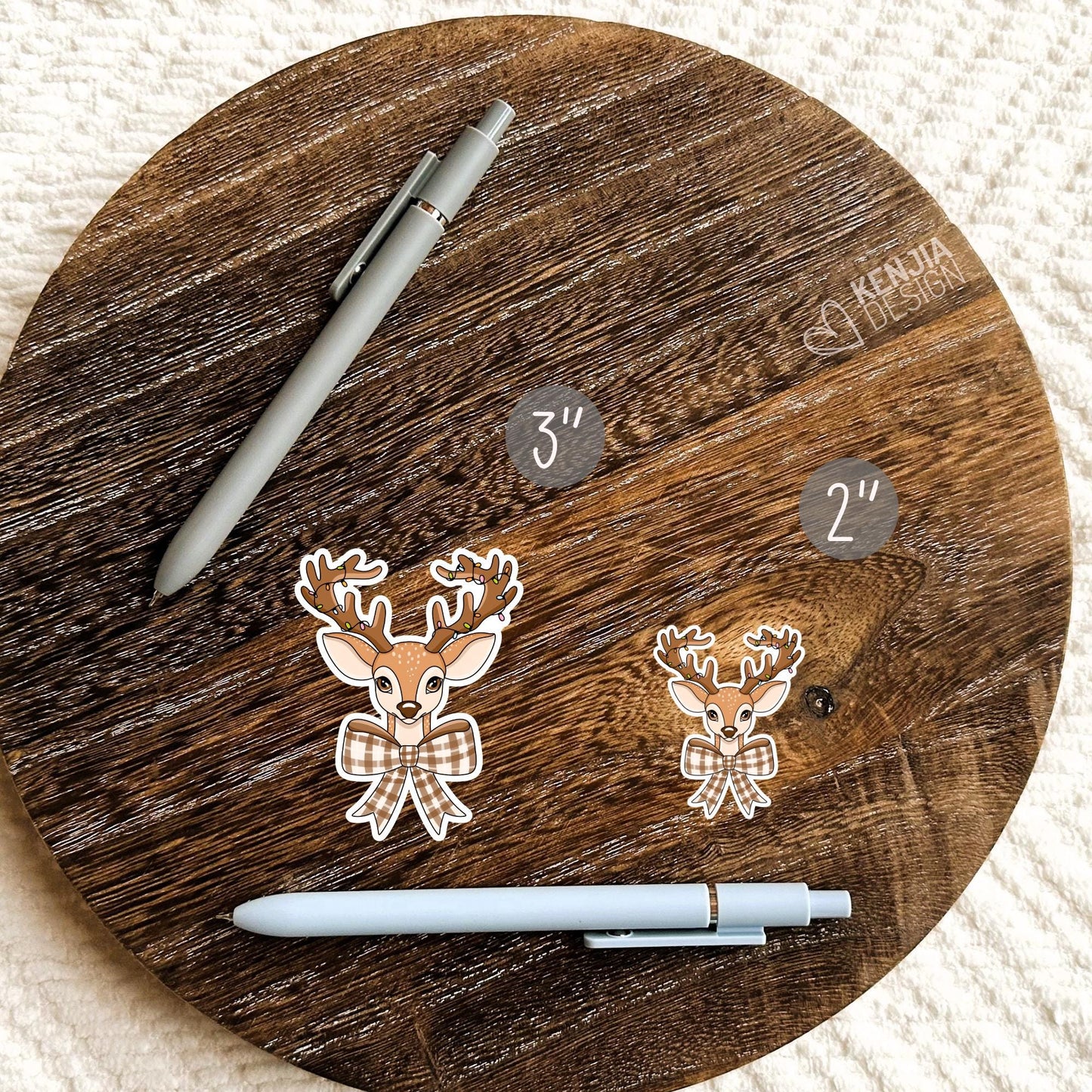 Cute Christmas Reindeer Stickers / Holidays Decor / Holiday Season Decals for Christmas Tree / Tis the Season / Kindle Stickers