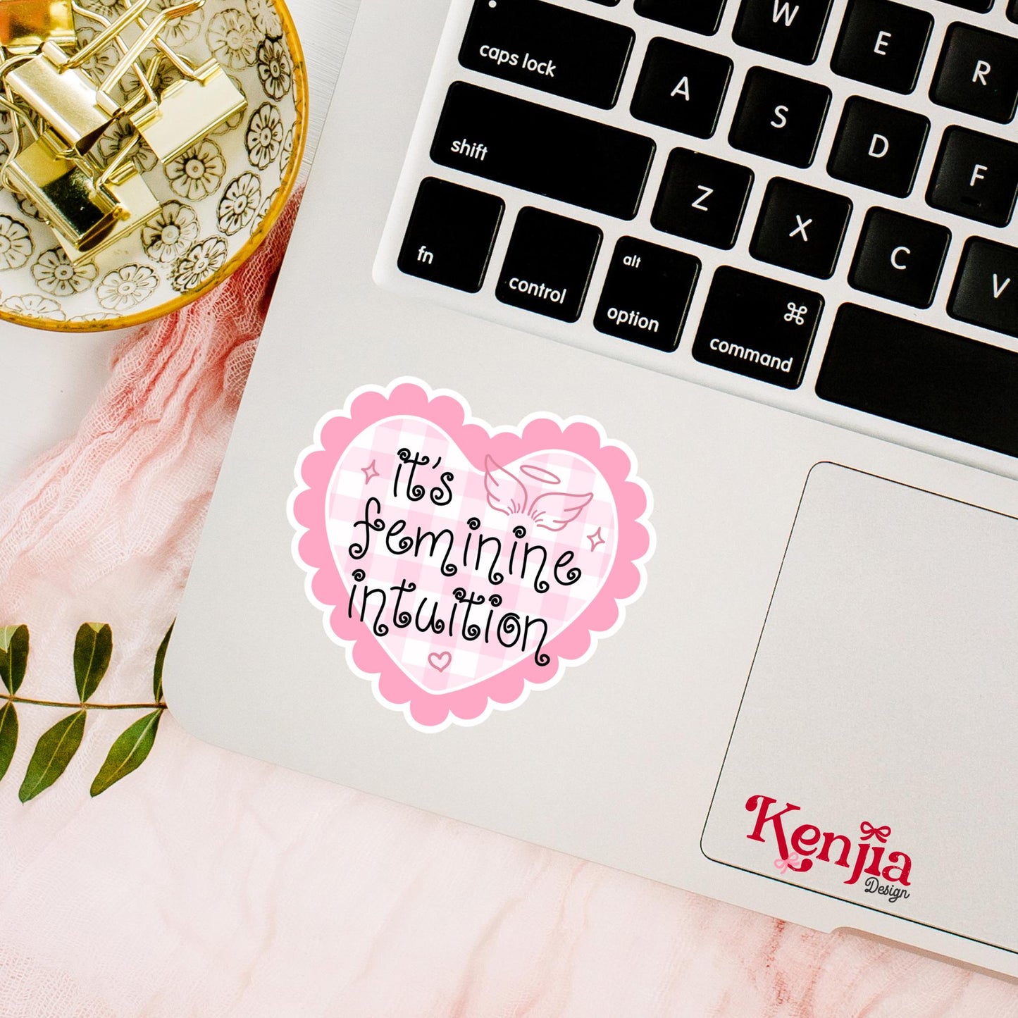Its Feminine Intuition / Divine Feminine Energy / Coquette Sticker / Girly Aesthetic / Angel Wings Affirmation / Kindle Stickers