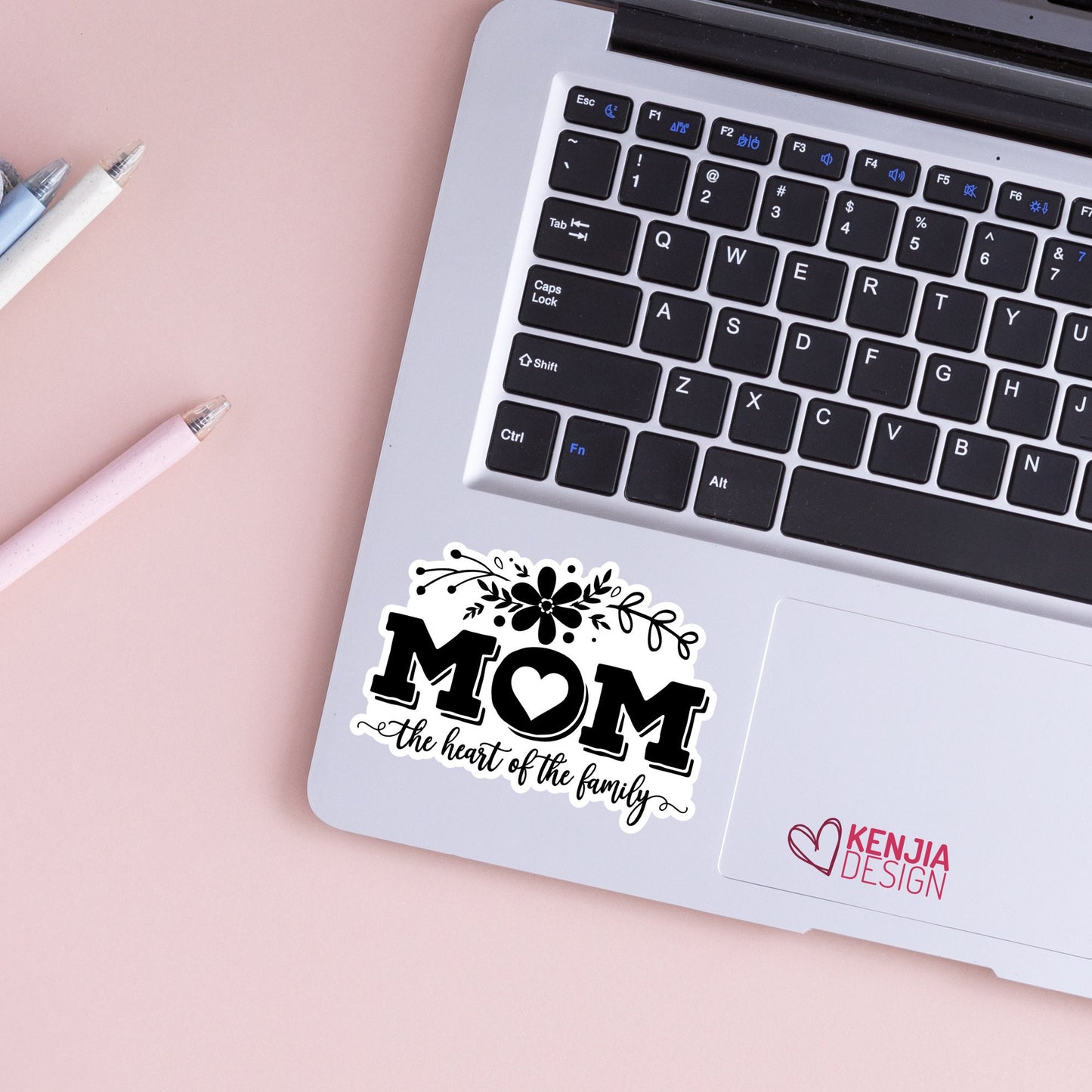 Mom The Heart of the Family Stickers  / Floral Mom Life Stickers / Mothers Day Gifts for Mama / Motherhood / Mommy Heart Flowers