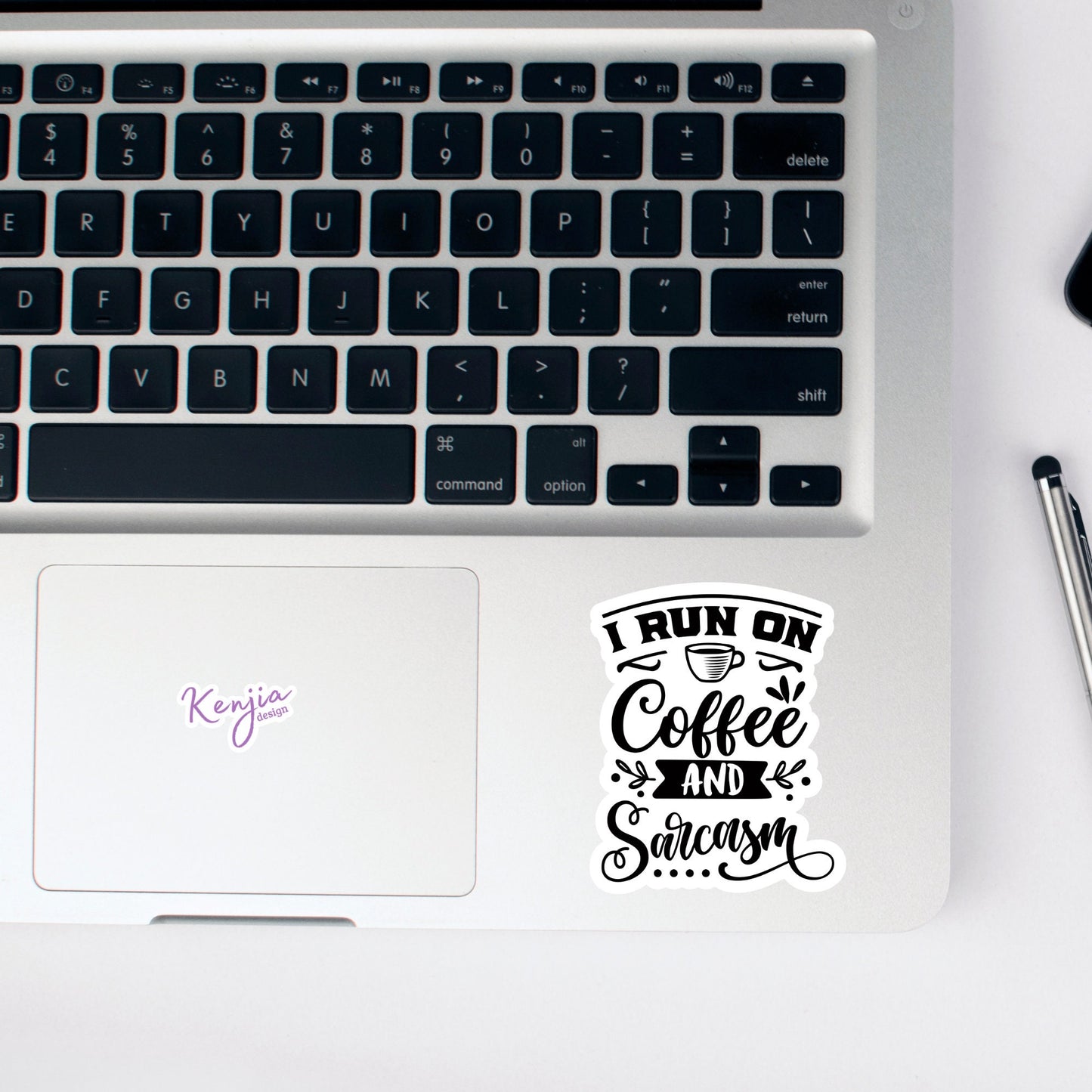 I Run on Coffee and Sarcasm Sticker, For Sarcastic, Waterproof and Dishwasher Safe  Handmade cute Vinyl Sticker for gift, planner, laptop
