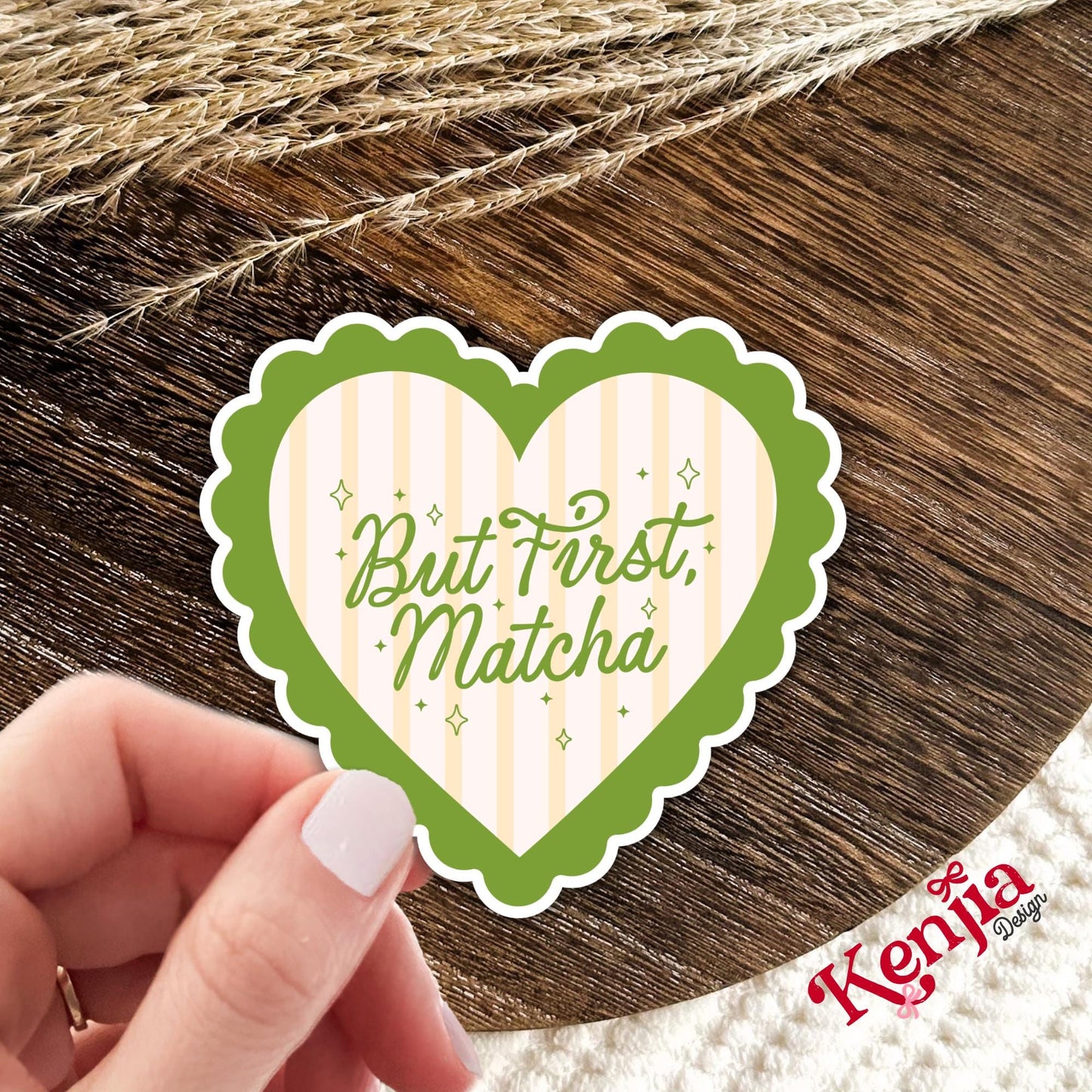 But First Matcha Sticker / Cute Matcha Lover Heart Sticker / Wellness Drink / Tea Lover / Barista Gift / Kindle Stickers / Water Bottle Gift