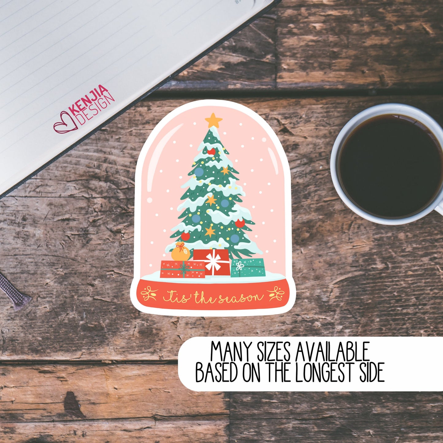 Cute Funny Christmas Snow Ball Stickers  | Holidays Gifts Sticker for Planner Laptop Water Bottle, Kindle, Fridge Magnet