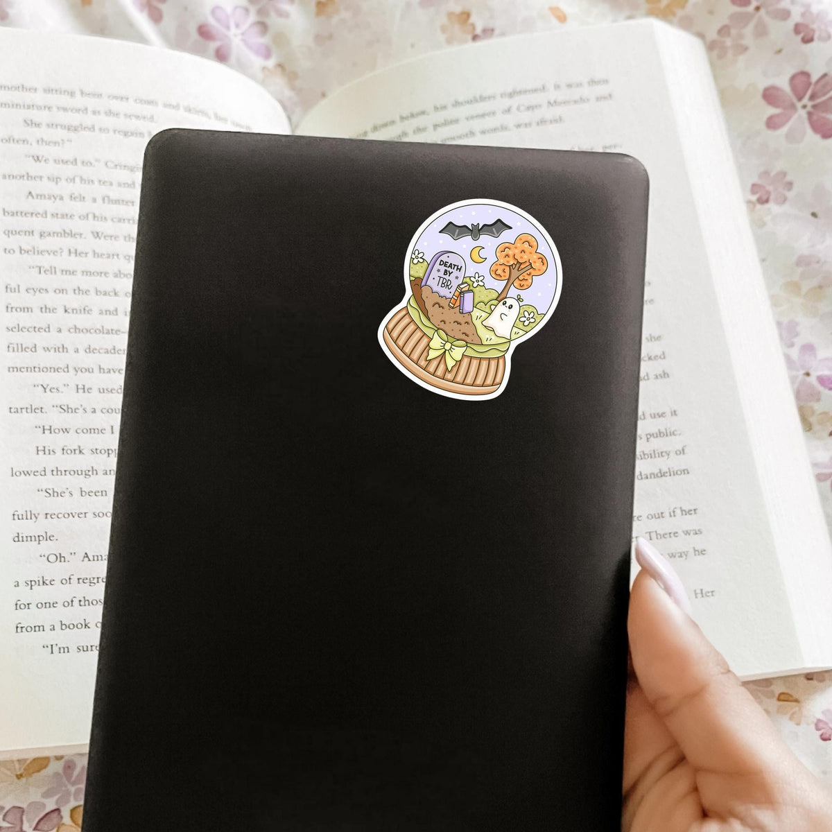 Death By TBR Sticker / Bookworm Humor Decal / Funny Bookish Gift for Her / Bibliophile Present / Cute Reader Accessory / Book Nerd