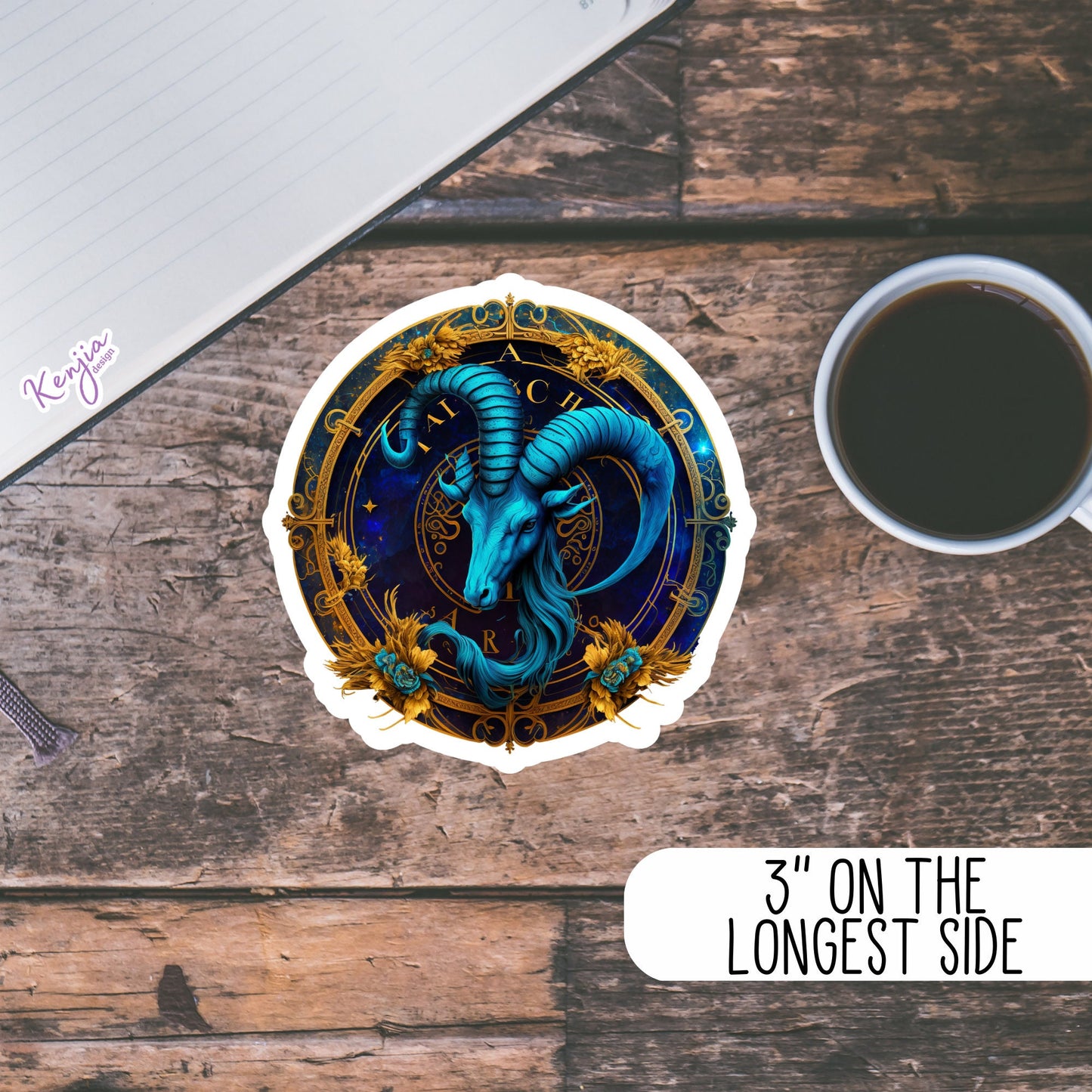 Astrology Zodiac Capricorn Sign Stickers , Planner stickers, laptop stickers, Cute Stickers, Refrigerator and Dishwasher Magnet