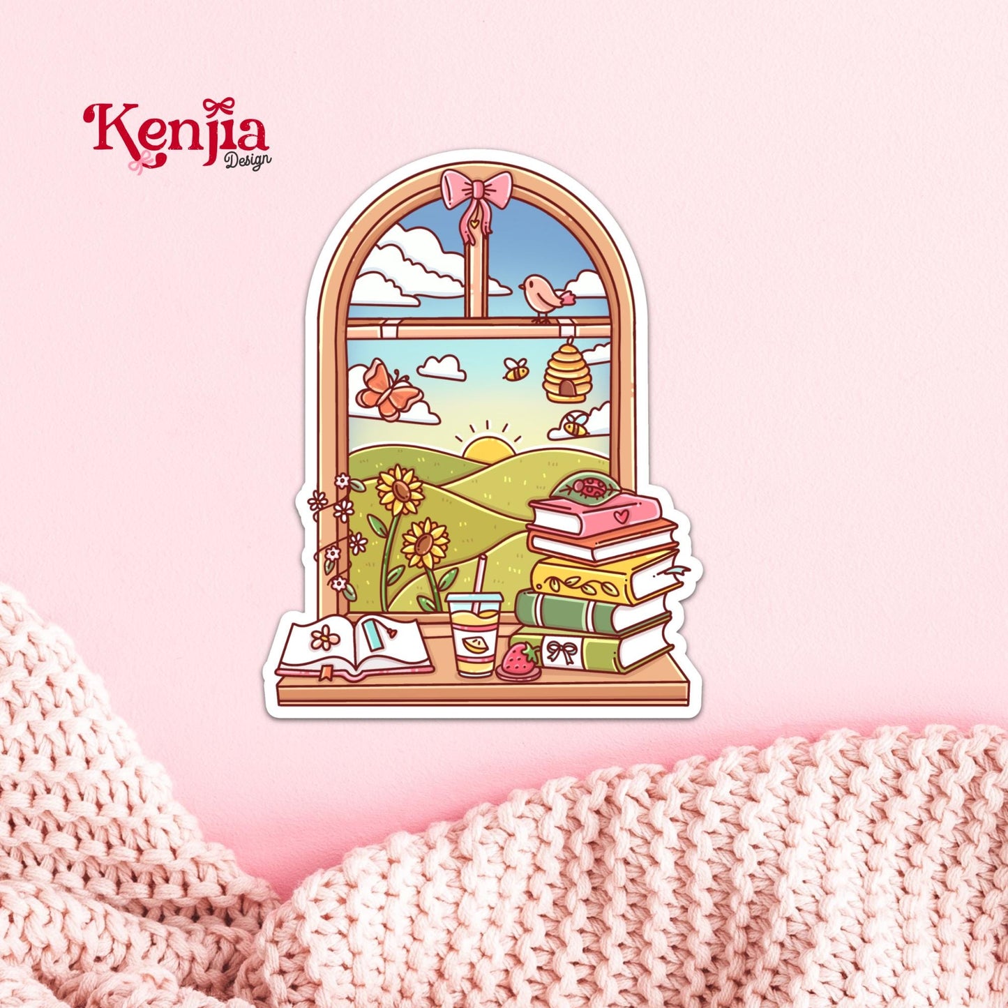 Summer Reading Window Sticker / Book stickers / Booktok / Kindle Stickers / Book Lover Gift / Bookish Merch