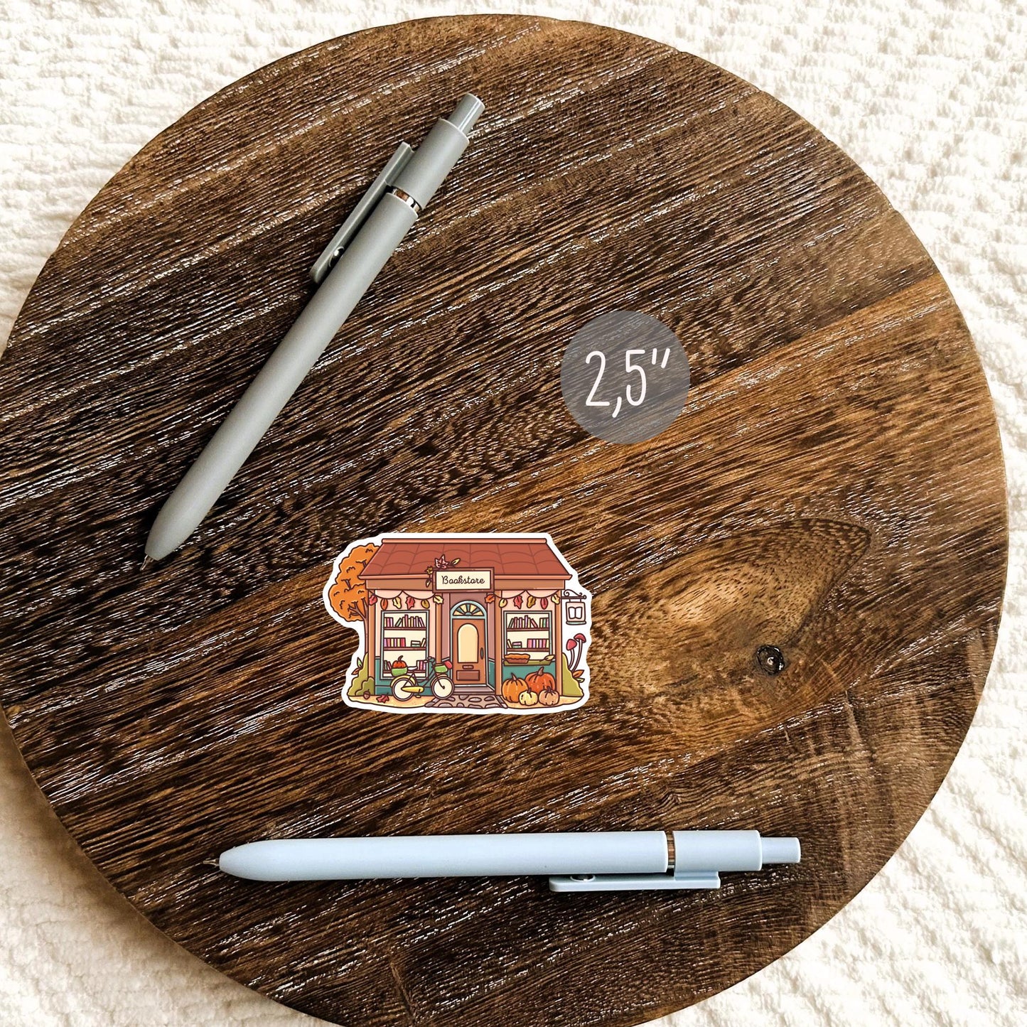 Autumn Bookstore Sticker / Cozy Fall Gift / Book Lover / Seasonal Reading / Bookish Decor / Cute Aesthetic / Bibliophile / Reader Present