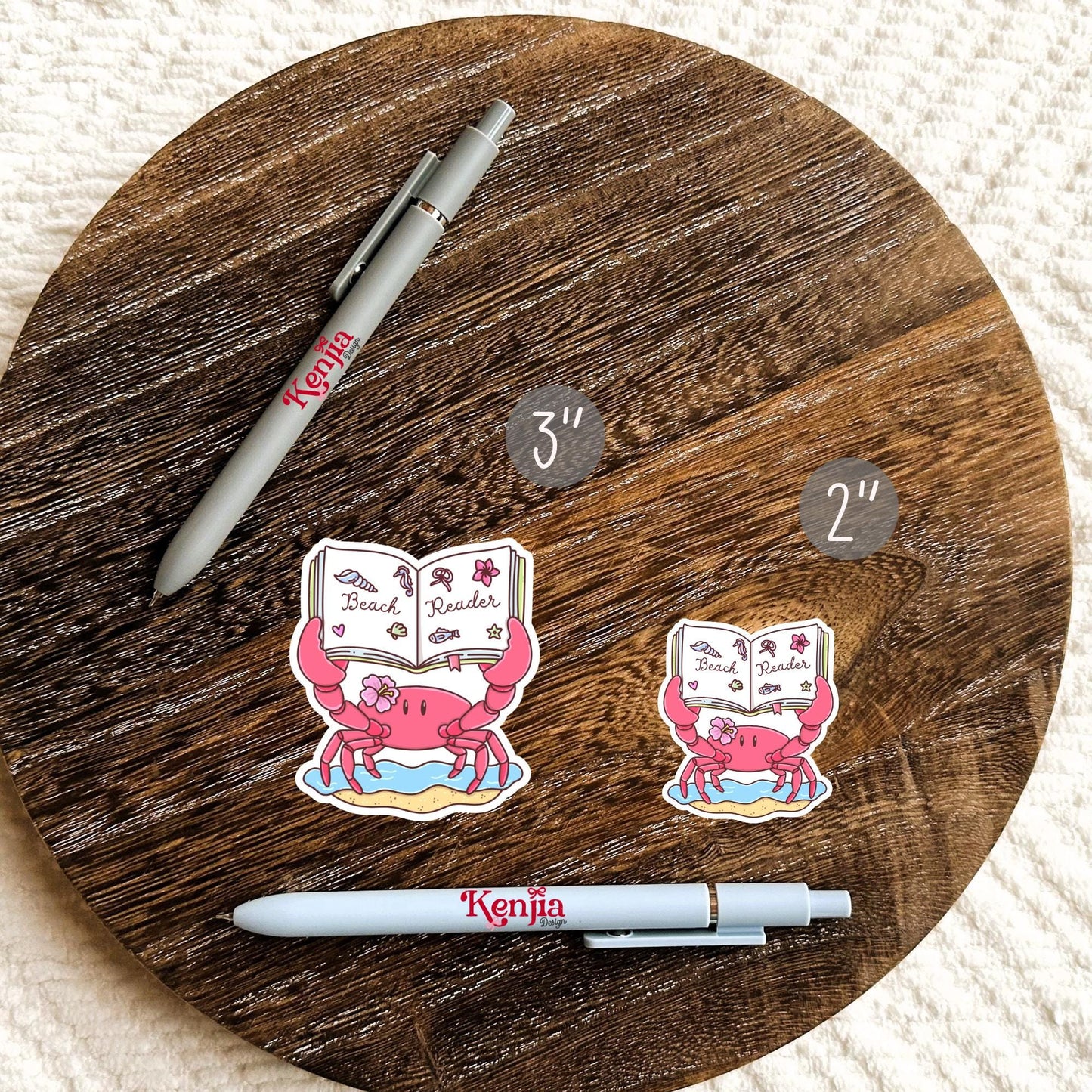 Beach Reader Crab Stickers / Book stickers / Summer Booktok / Kindle Stickers / Book Lover Gift / Bookish Merch