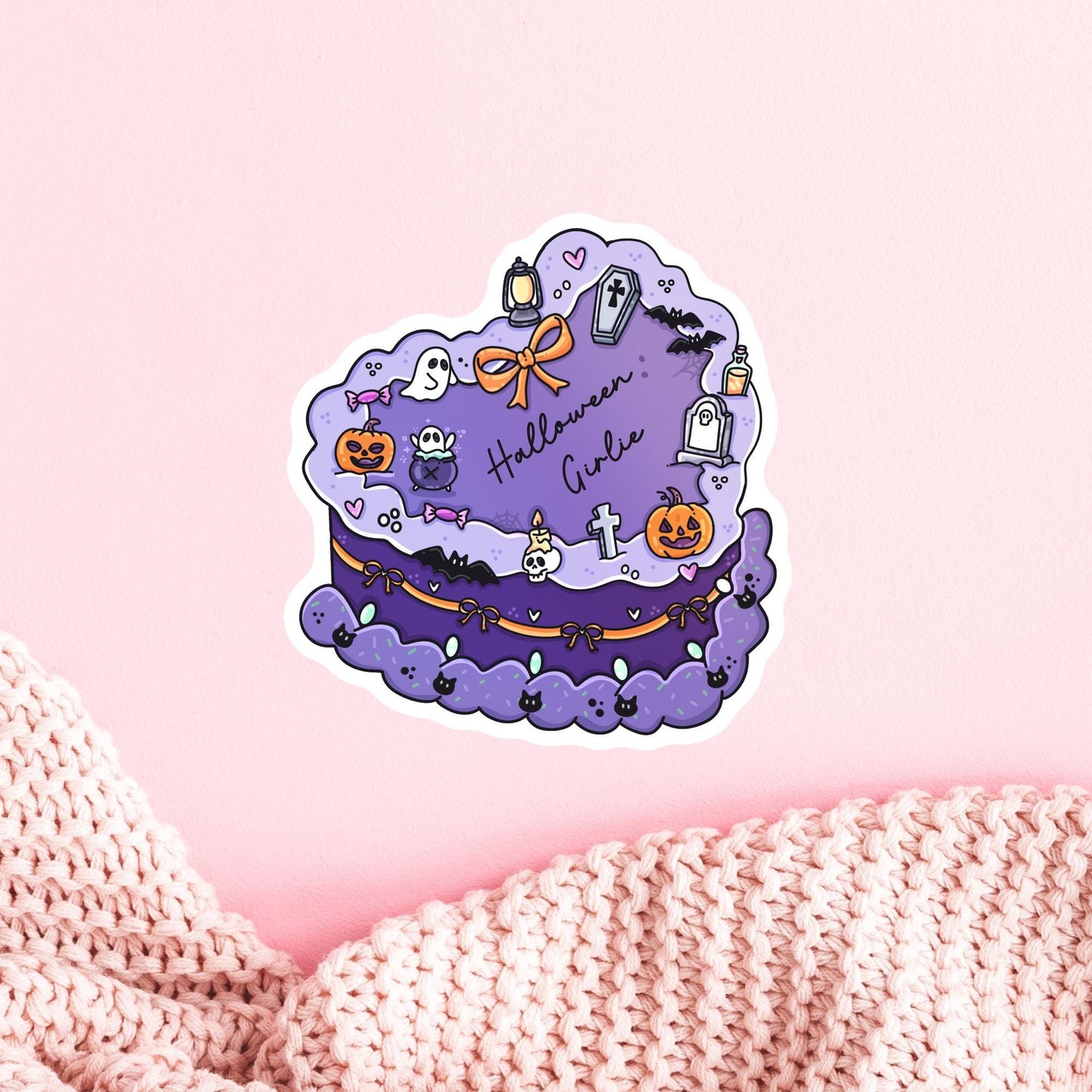 Halloween Girlie Sticker / Halloween Gift / Spooky Cute Decal / Girly Witch Aesthetic / Autumn Seasonal Vibes / Bookish Gift for Her
