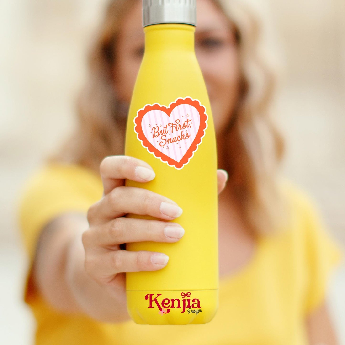 But First Snacks Sticker / Heart Snack Lover / Funny Food Decal / Foodie Student Gift / Office Idea / Water Bottle / Kindle Stickers