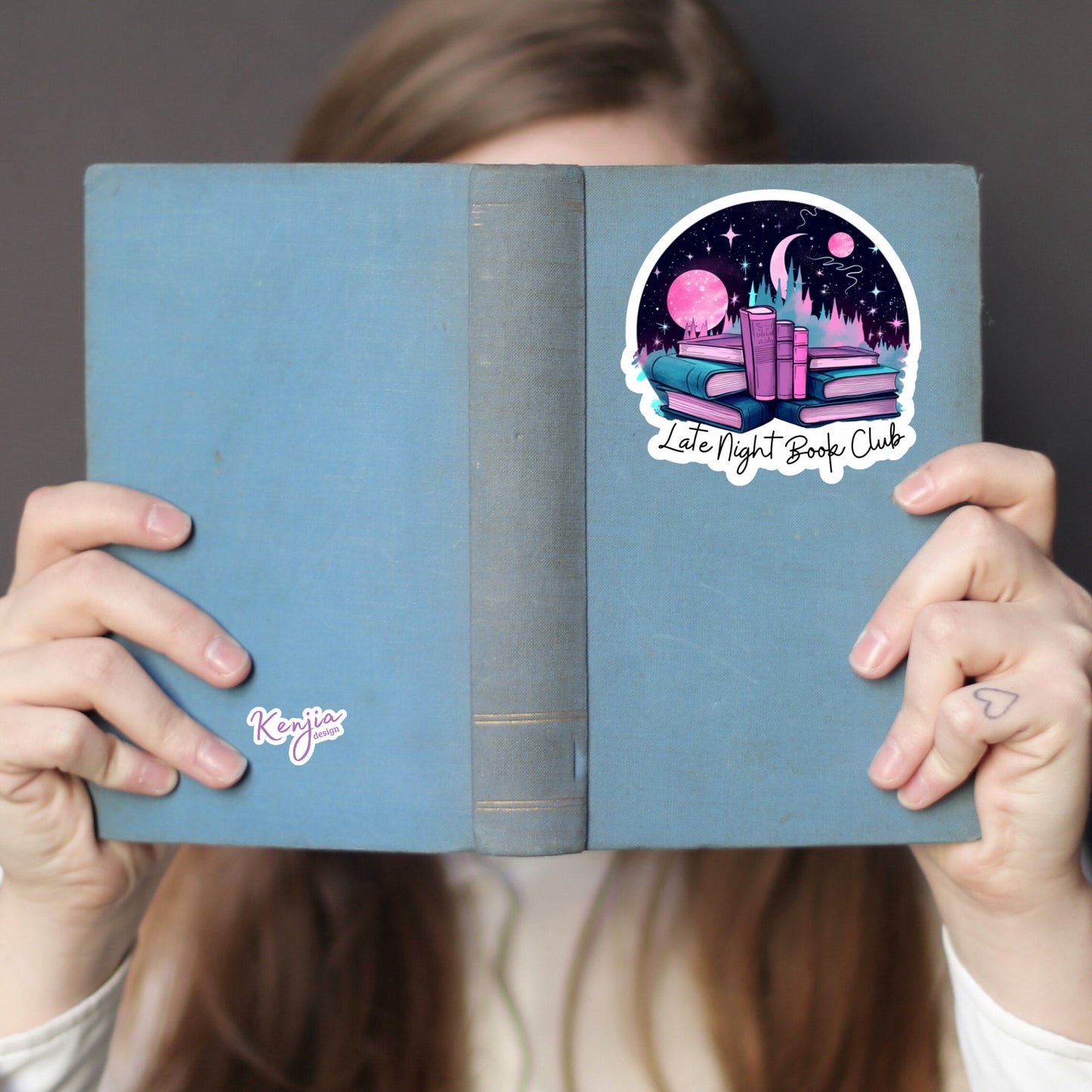 Reading Late Night Book Club Sticker and Magnet, Summer Stickers, Waterproof Vinyl Sticker for gift, planner, book, laptop