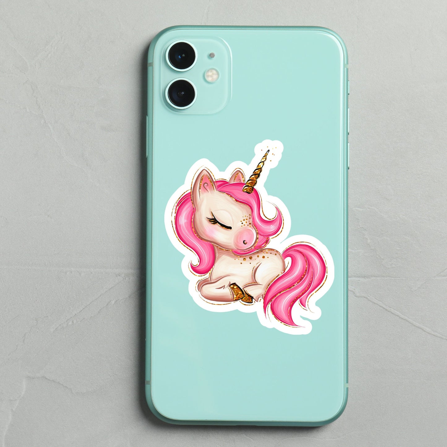 Pink Unicorn Cute Sticker, Sleeping Unicorn, Waterproof and Dishwasher Safe Handmade cute Vinyl Sticker for gift, planner, book and laptop