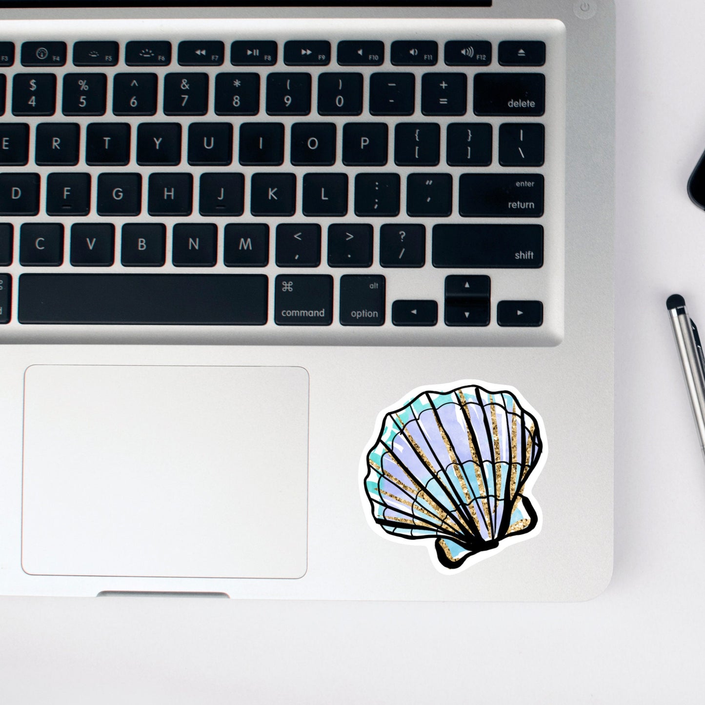 Cute Seashell, Girly sticker, Waterproof and Dishwasher Safe Handmade cute Vinyl Sticker for gift, planner, book and laptop stickers