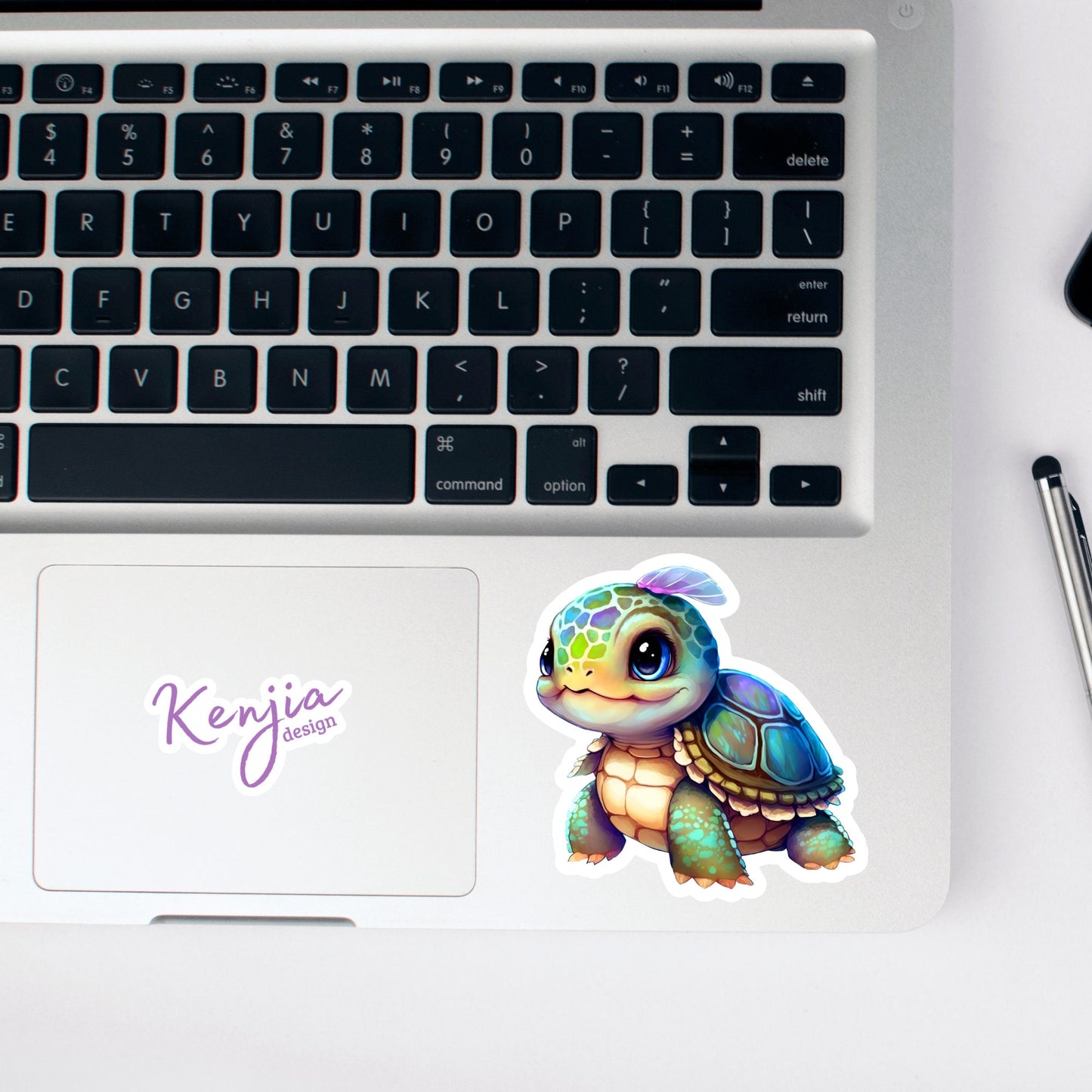 Baby Turtle Sticker with watercolor effect, Handmade Waterproof and Dishwasher Safe cute Vinyl Sticker for gift, planner, book and laptop