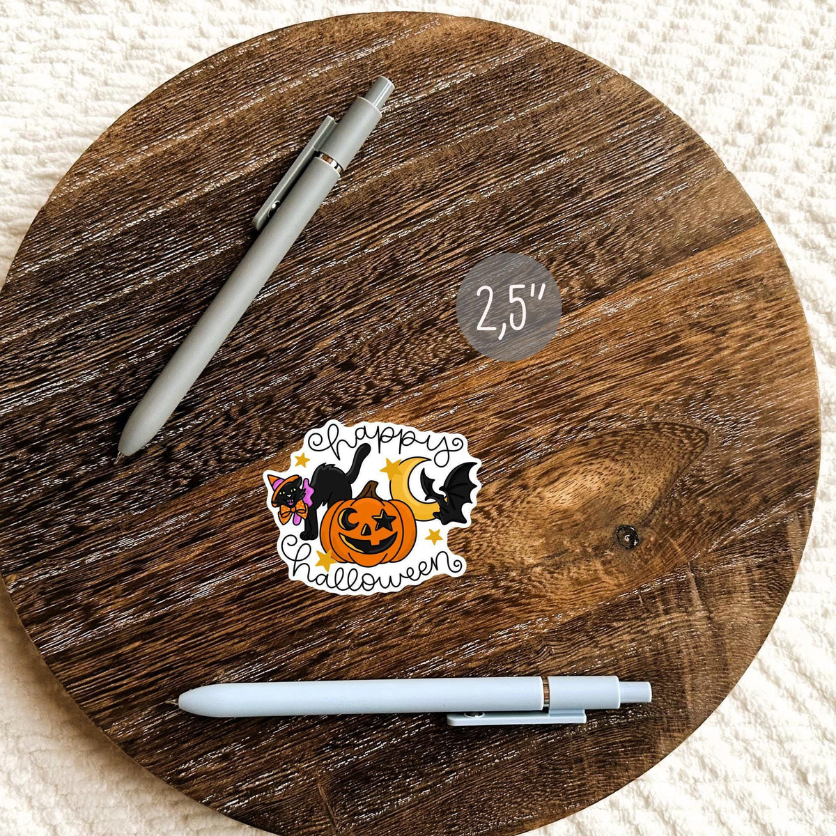Happy Halloween Cat Sticker / Spooky Kitty Gift / Black Cat Lover Decal / Cute Animal Halloween / Witch Feline Gift / Cat Mom Gift