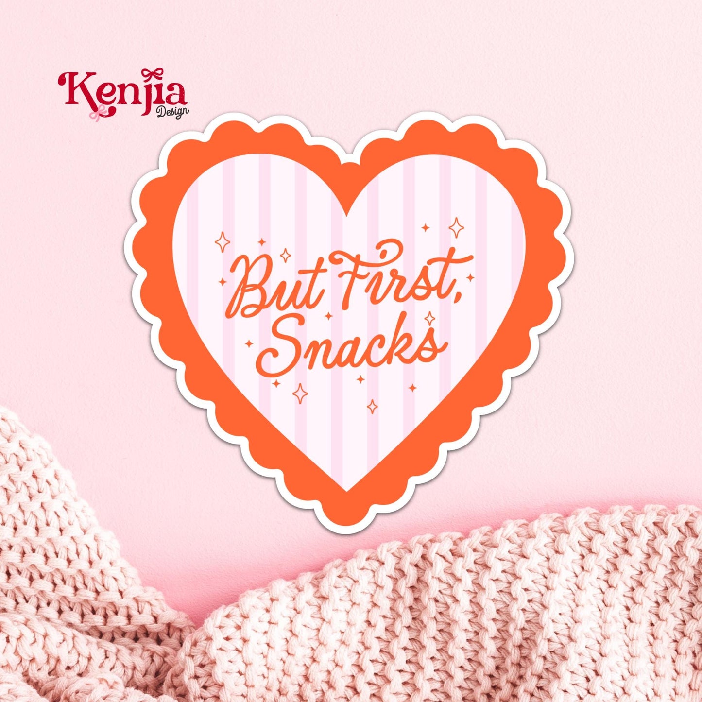 But First Snacks Sticker / Heart Snack Lover / Funny Food Decal / Foodie Student Gift / Office Idea / Water Bottle / Kindle Stickers